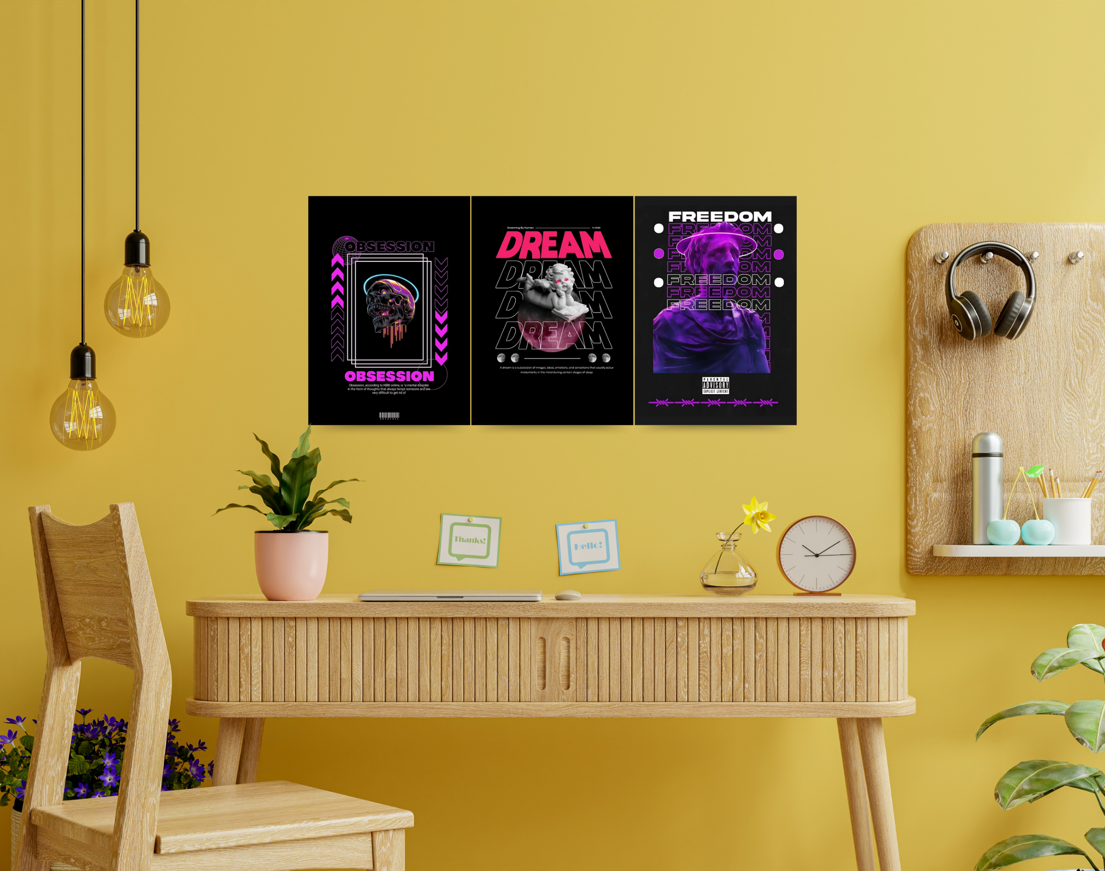 "TECHNO THEME"- Shiny & Sturdy Metallic Poster Art That Pops & Sticks