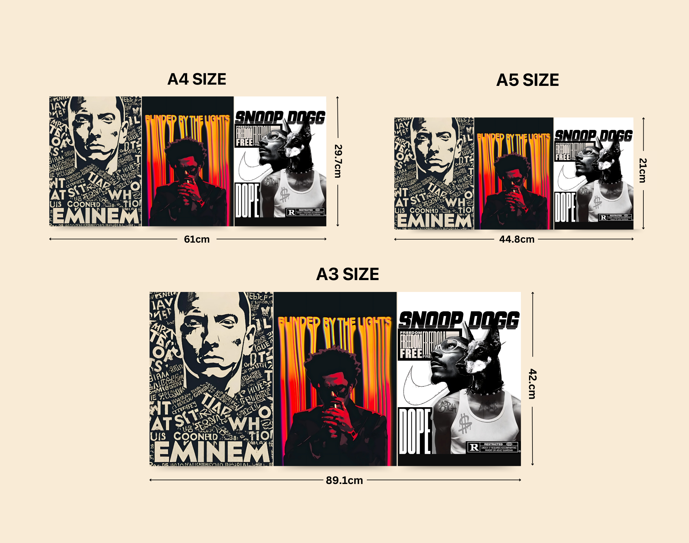 "THE EPIC MUSICIANS"- Shiny & Sturdy Metallic Poster Art That Pops & Sticks