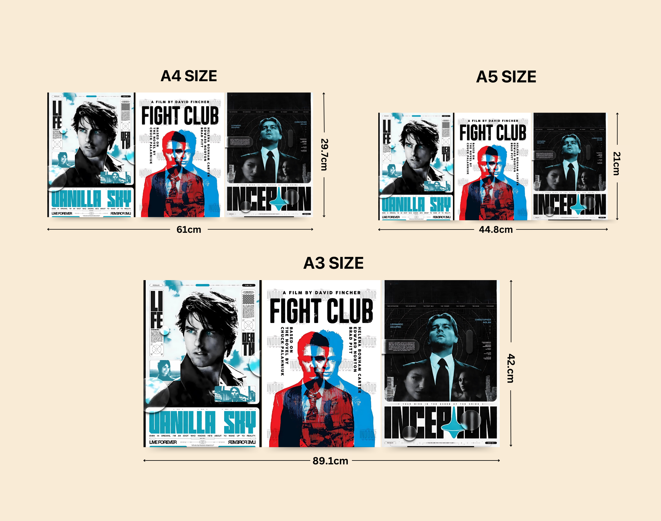 "HOLLYWOOD THEME MOVIE POSTERS"- Shiny & Sturdy Metallic Poster Art That Pops & Sticks