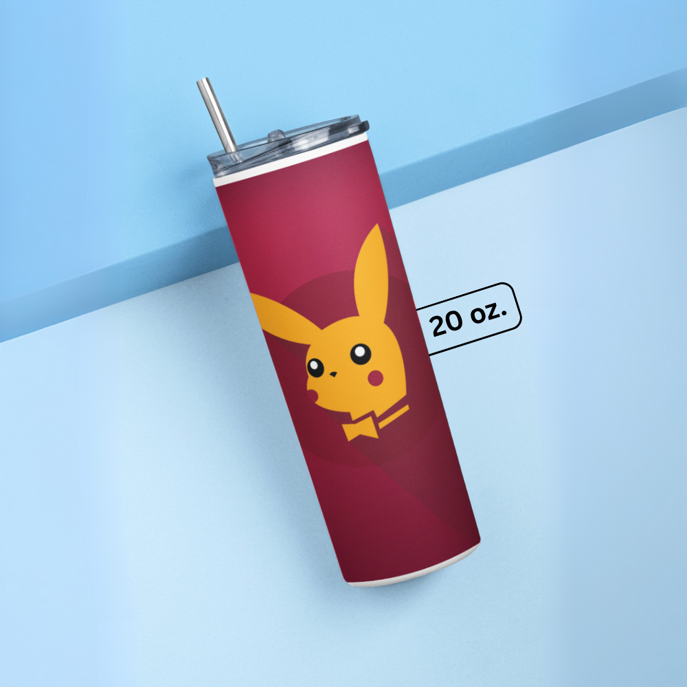 "PIKACHU- POKEMON- ANIME PLAYBOY EDITION" Tumbler with Metal Straw
