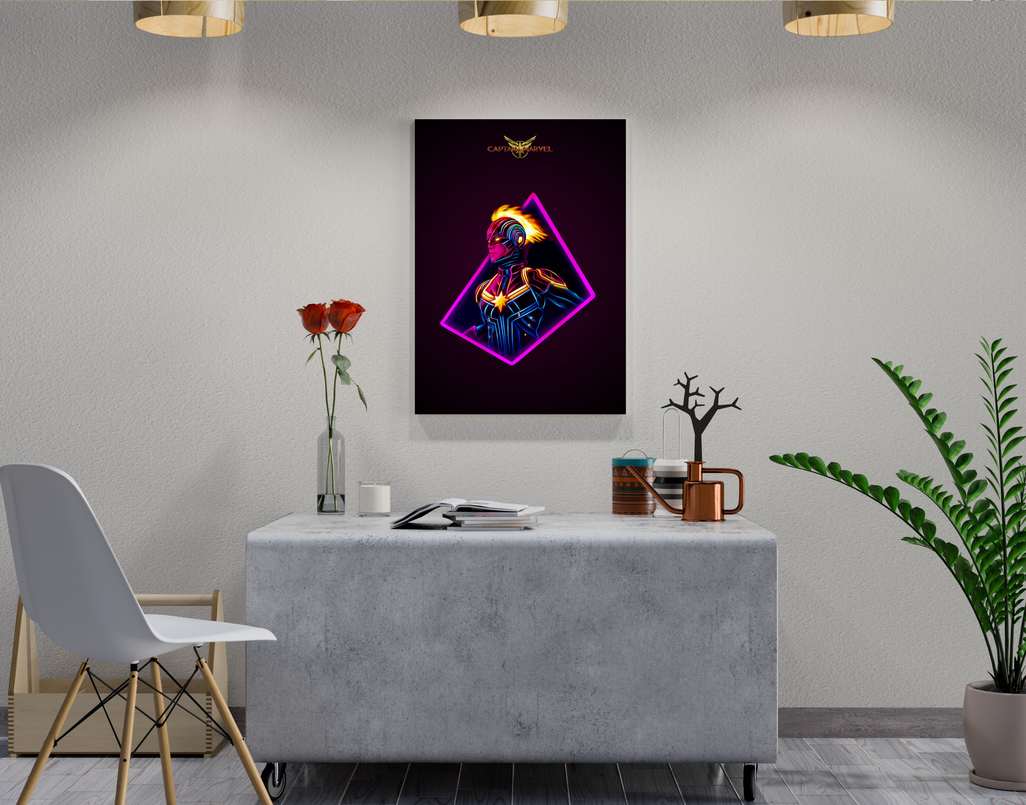 "CAPTAIN MARVEL"- Shiny & Sturdy Metallic Poster Art That Pops & Sticks (Literally!)