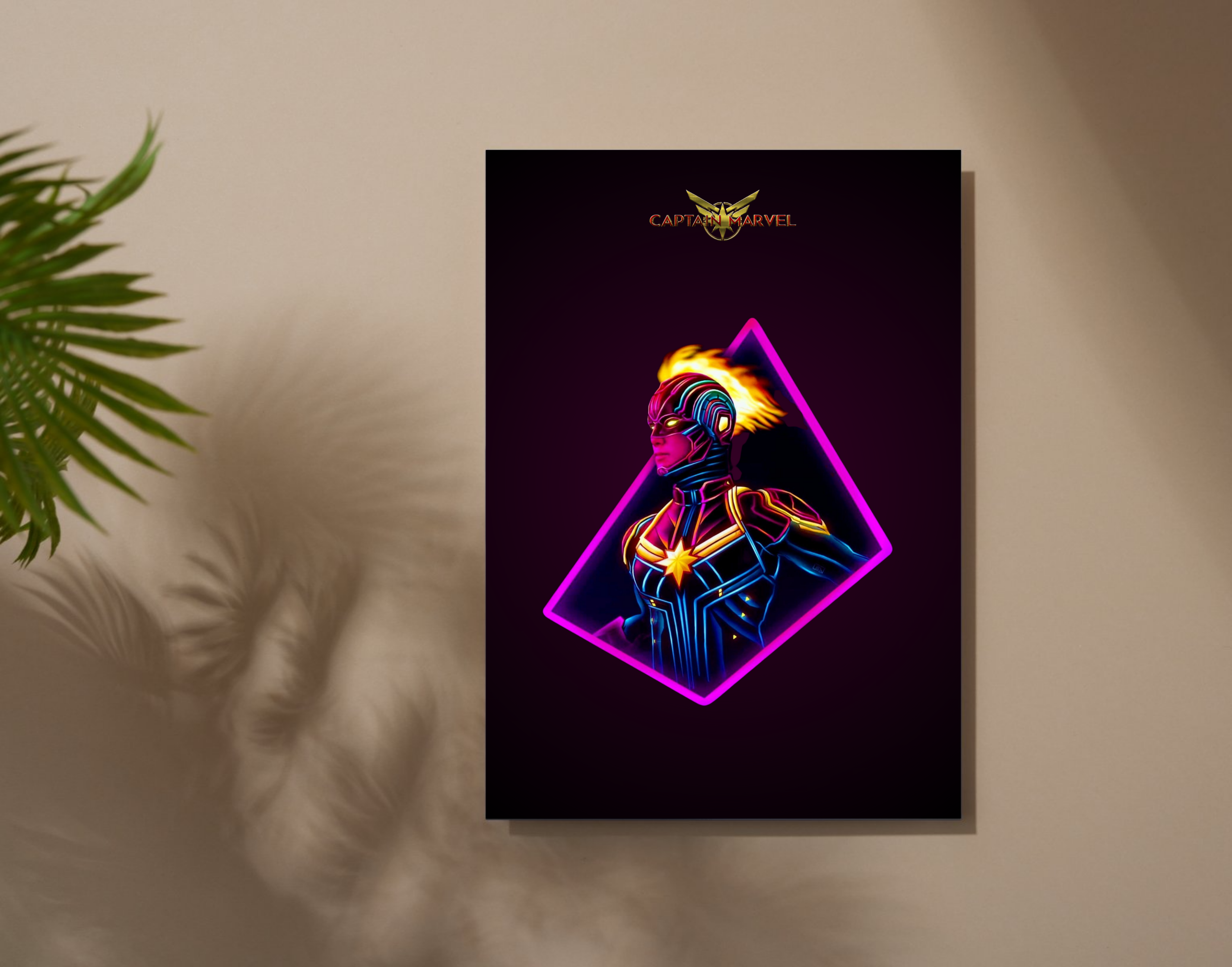 "CAPTAIN MARVEL"- Shiny & Sturdy Metallic Poster Art That Pops & Sticks (Literally!)