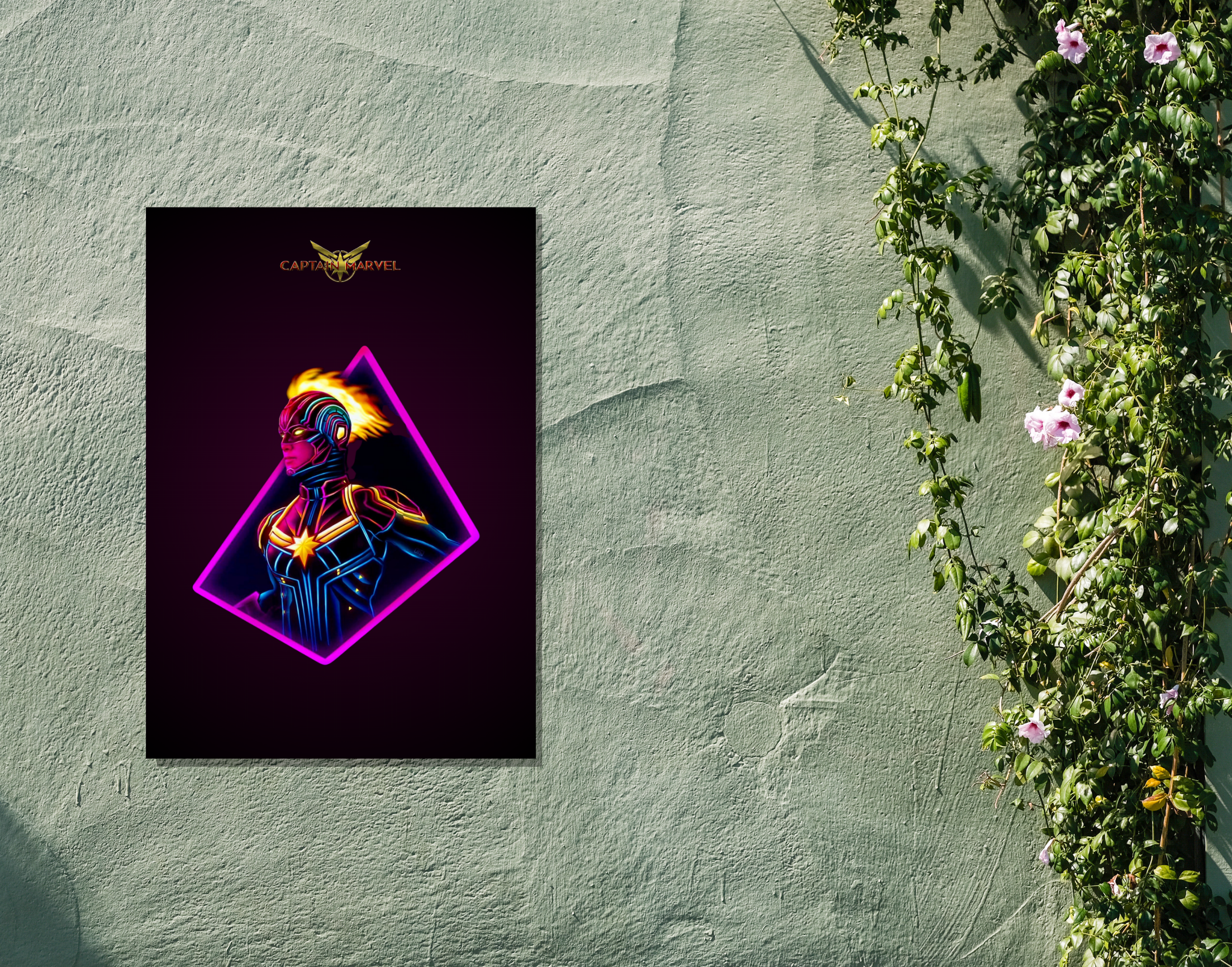 "CAPTAIN MARVEL"- Shiny & Sturdy Metallic Poster Art That Pops & Sticks (Literally!)