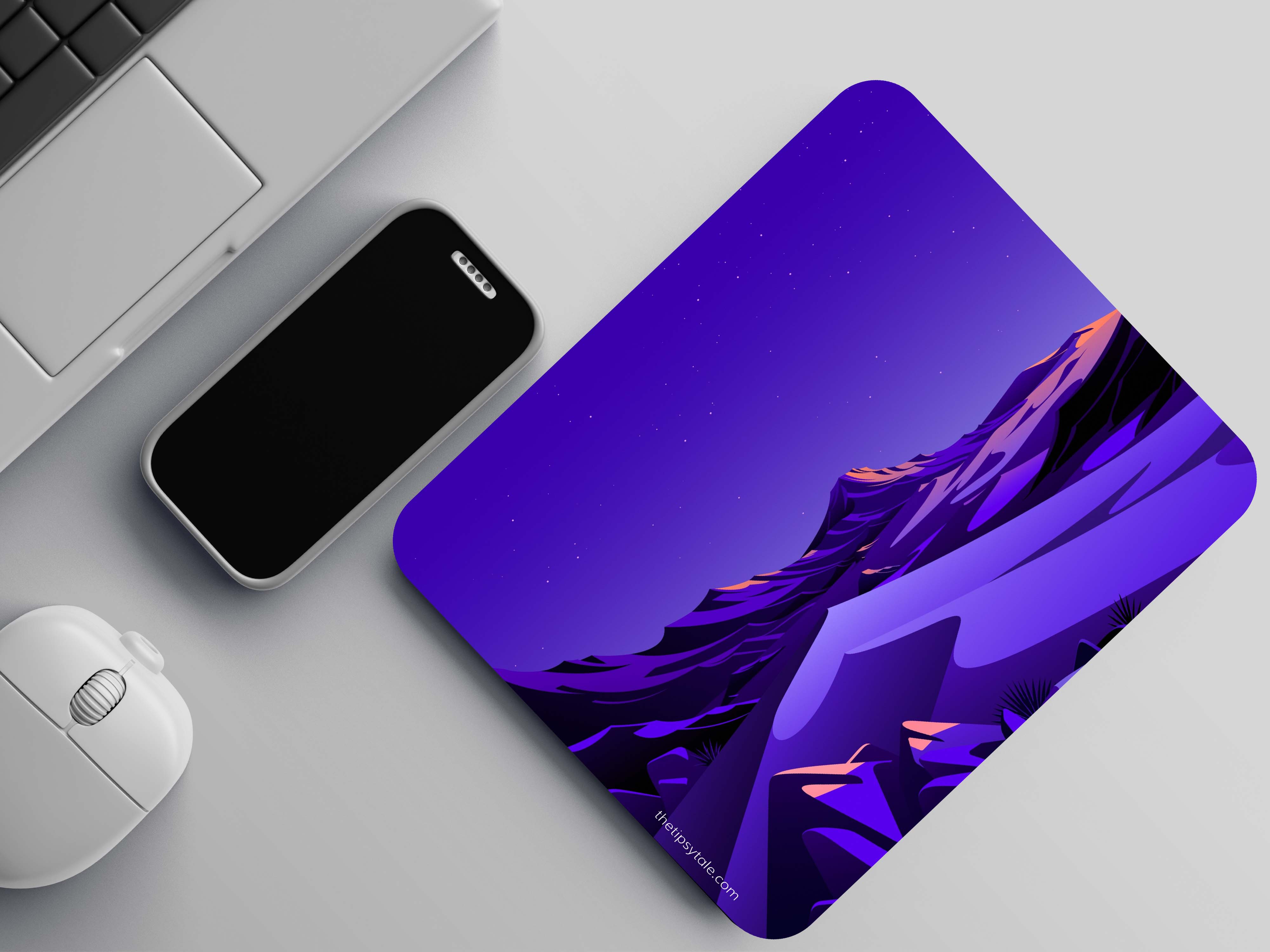 "PURPLE ANIMATED NATURE VIEW" Mousepad Enhance Your Workspace with Style