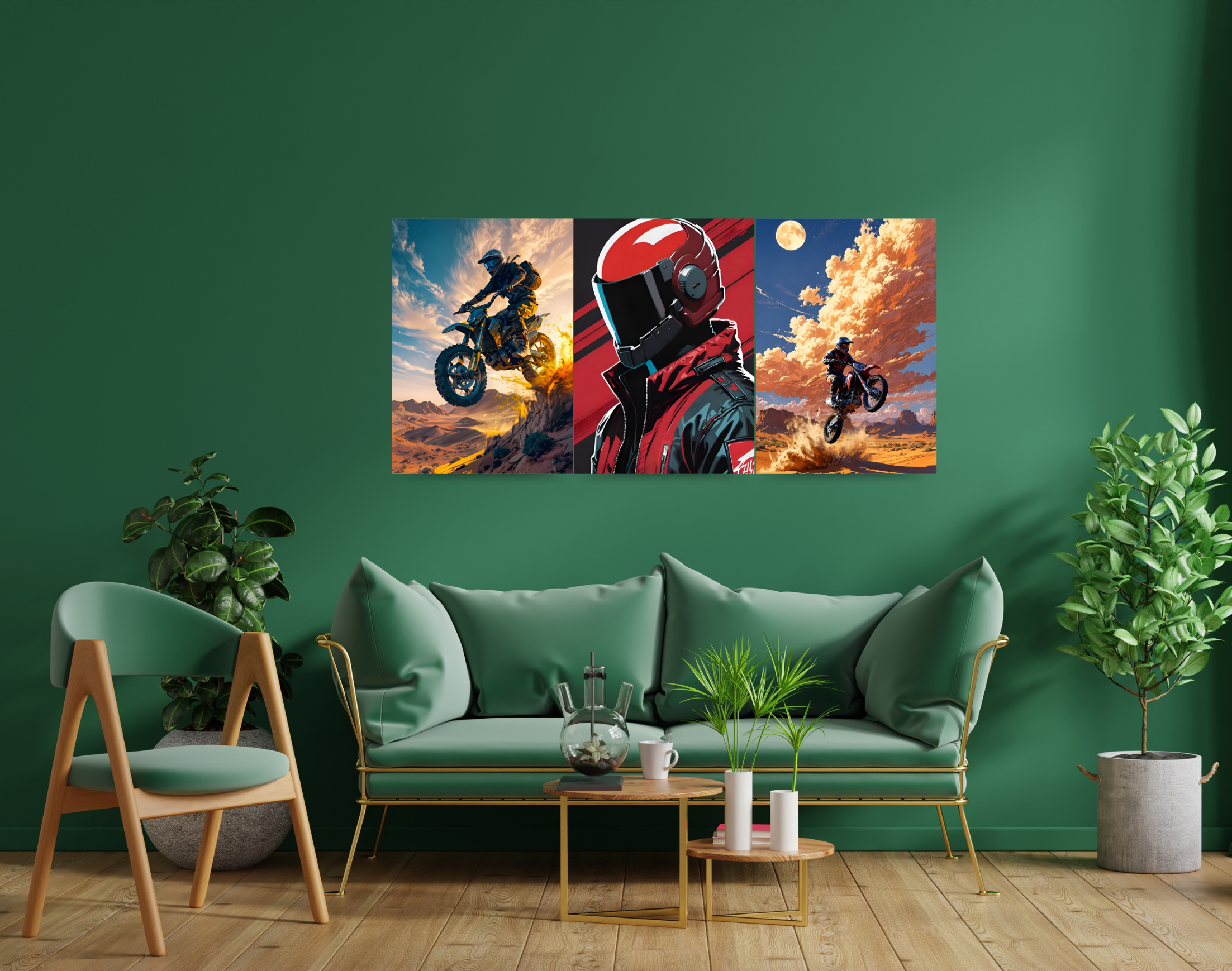 "BIKING IN THE WILD"- Shiny & Sturdy Metallic Poster Art That Pops & Sticks