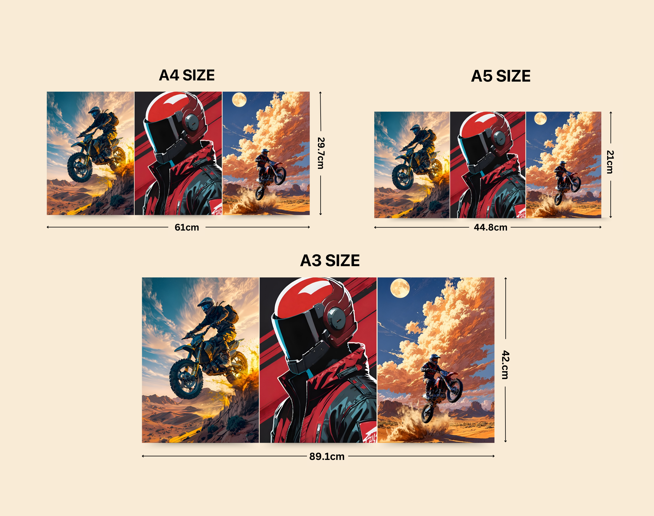 "BIKING IN THE WILD"- Shiny & Sturdy Metallic Poster Art That Pops & Sticks