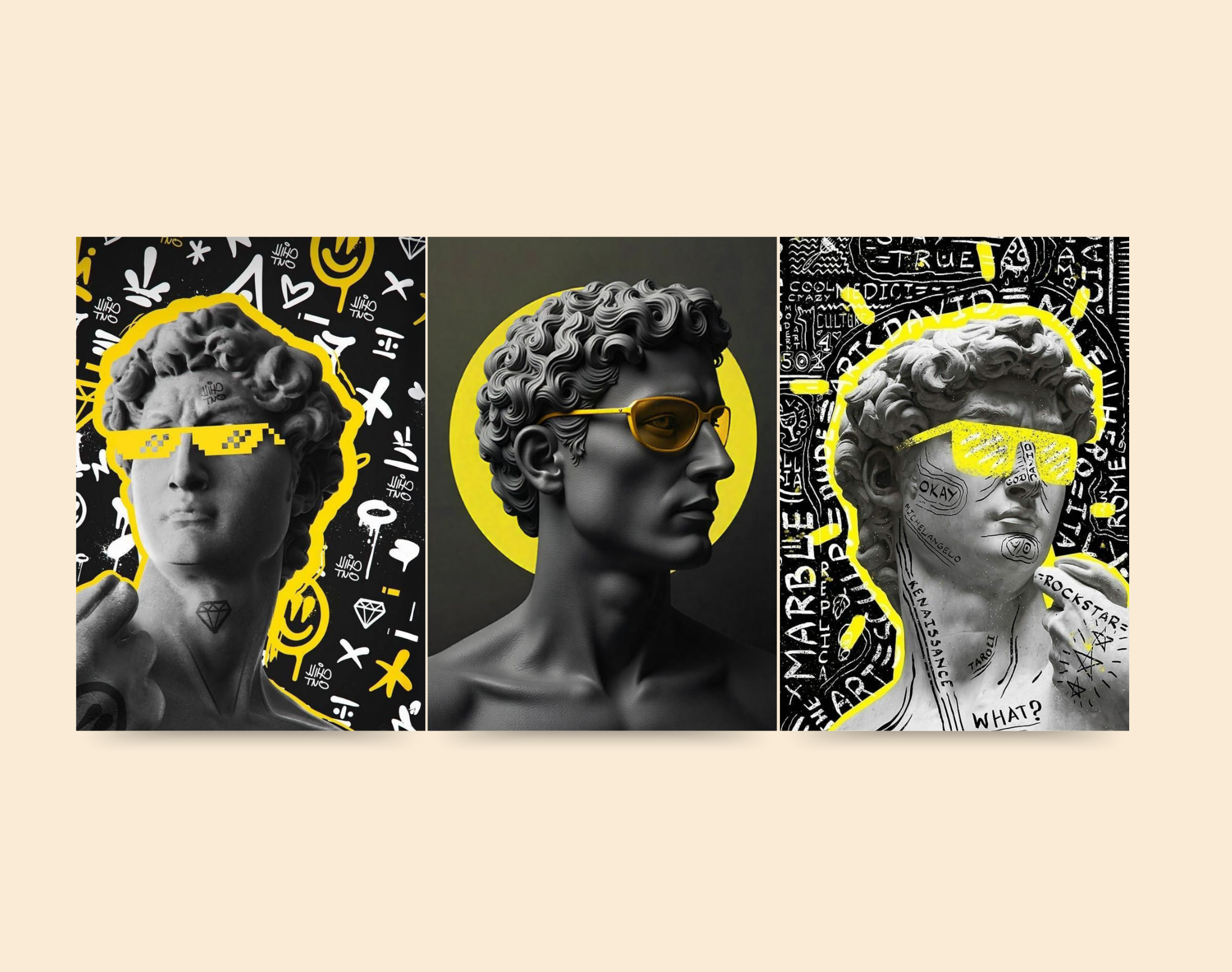 "BIBLICAL DAVID NEW GEN ART"- Shiny & Sturdy Metallic Poster Art That Pops & Sticks