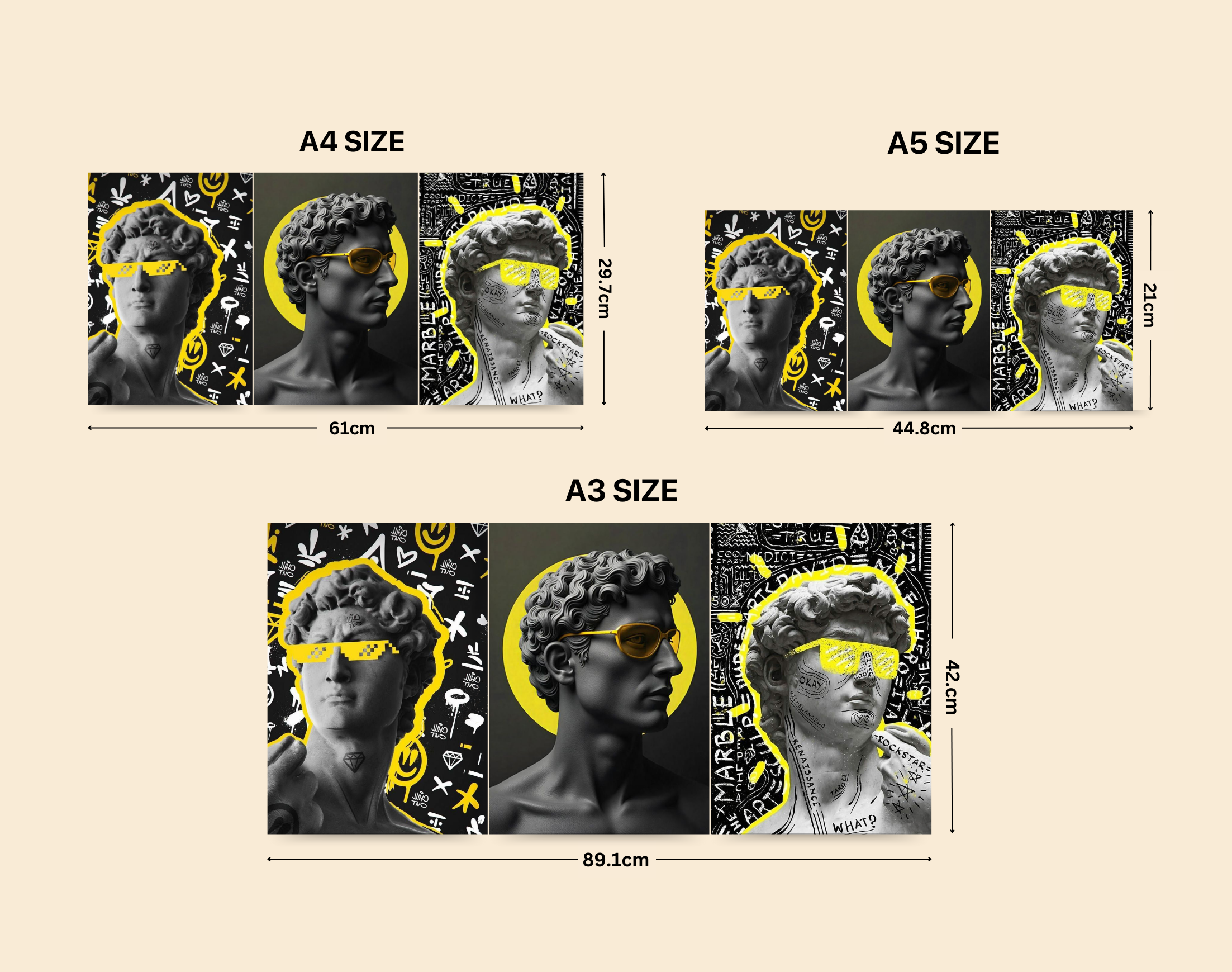 "BIBLICAL DAVID NEW GEN ART"- Shiny & Sturdy Metallic Poster Art That Pops & Sticks