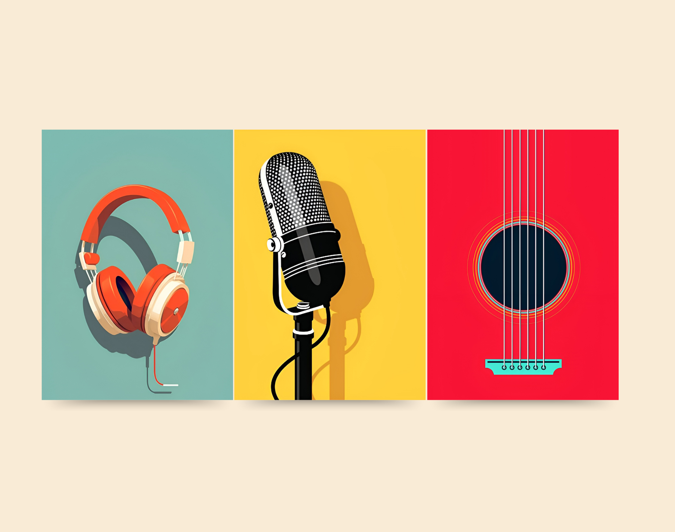 "VIBRANT MUSICAL VECTORS"- Shiny & Sturdy Metallic Poster Art That Pops & Sticks