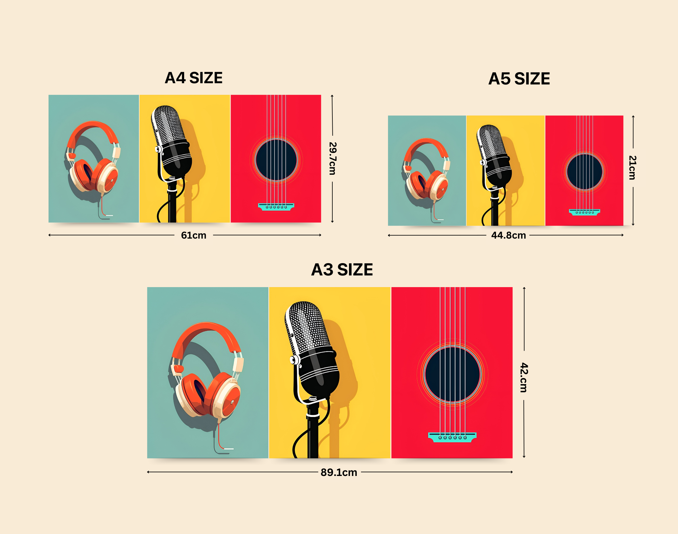 "VIBRANT MUSICAL VECTORS"- Shiny & Sturdy Metallic Poster Art That Pops & Sticks