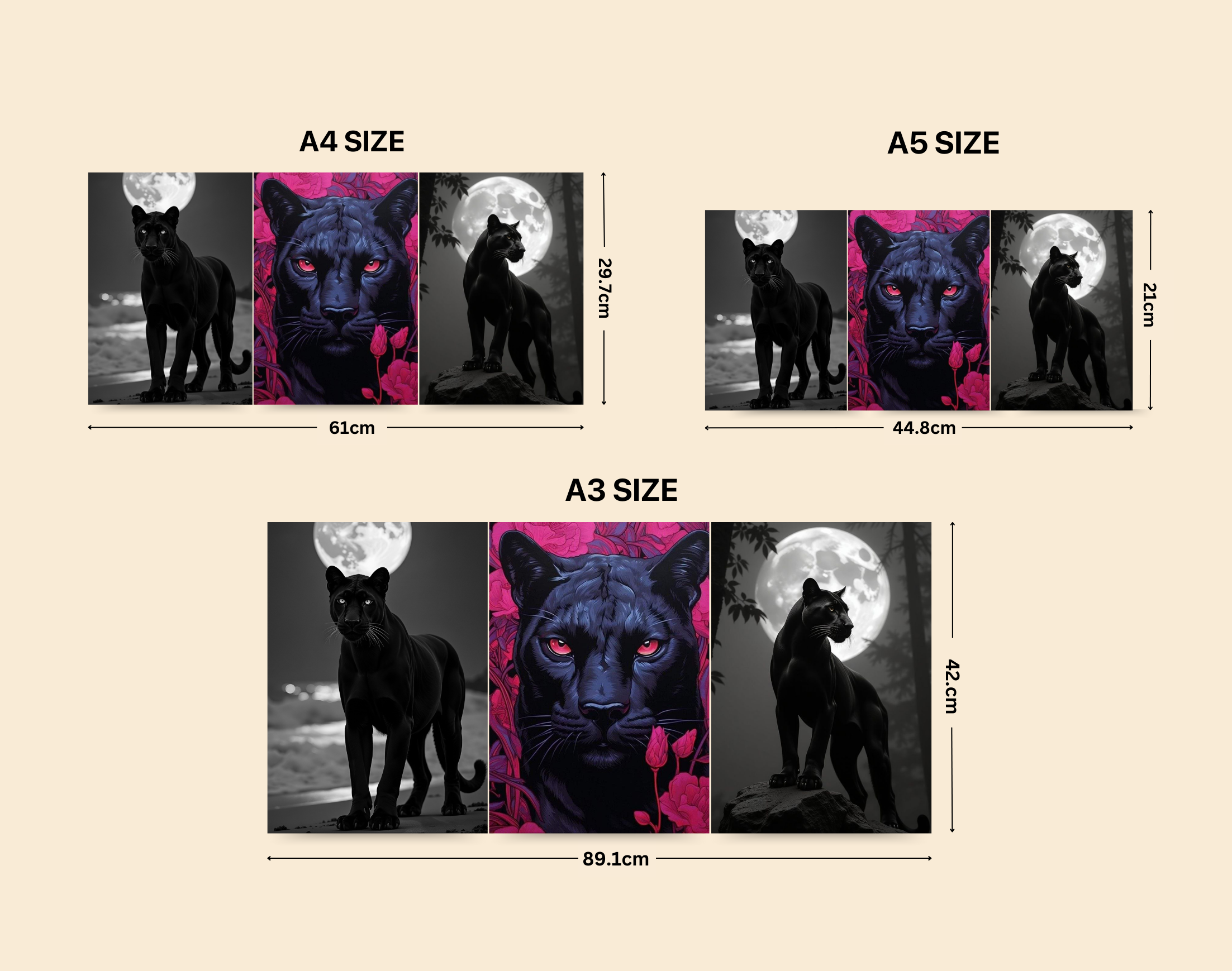 "BLACK PANTHER"- Shiny & Sturdy Metallic Poster Art That Pops & Sticks