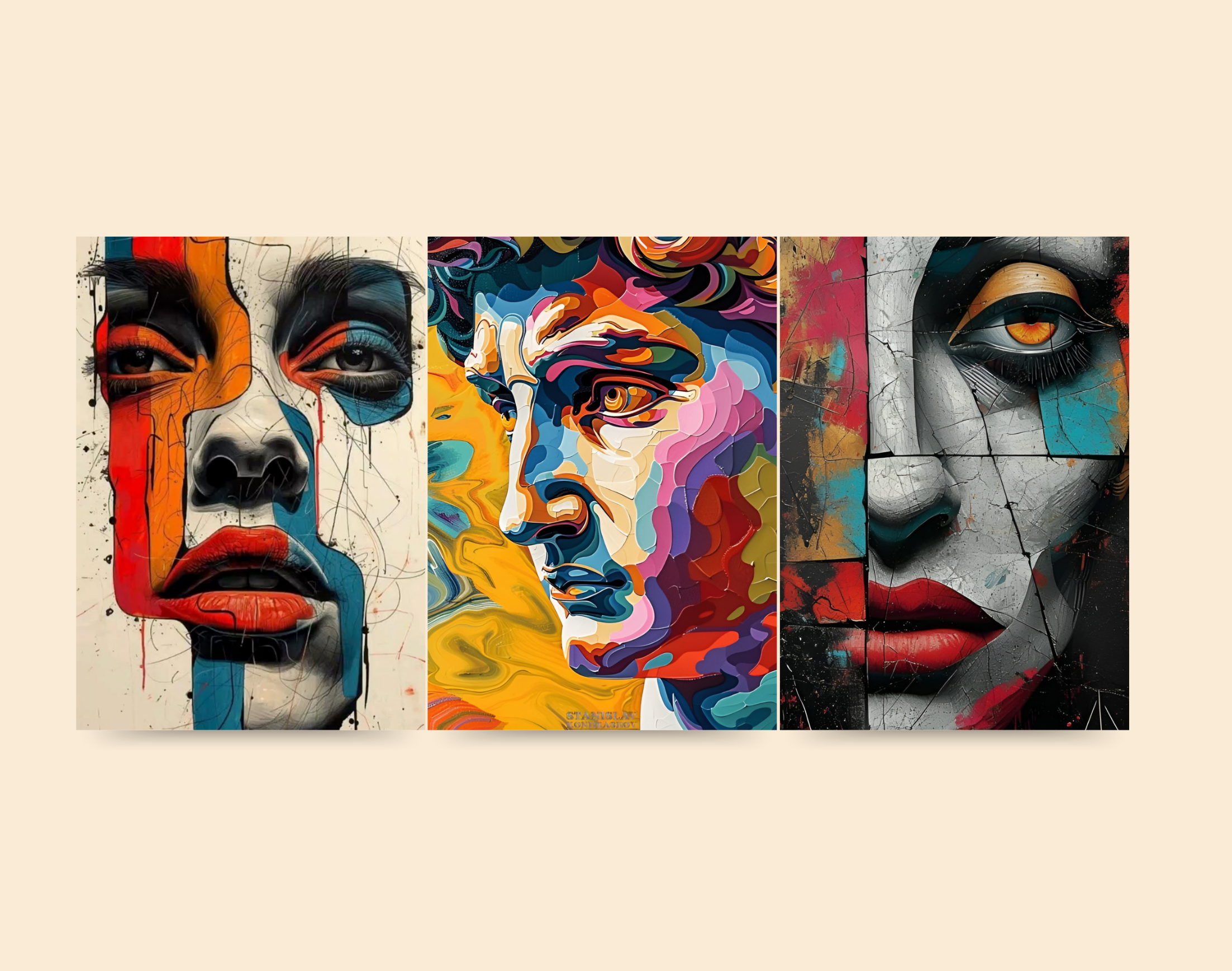 "FACE PAINTING"- Shiny & Sturdy Metallic Poster Art That Pops & Sticks