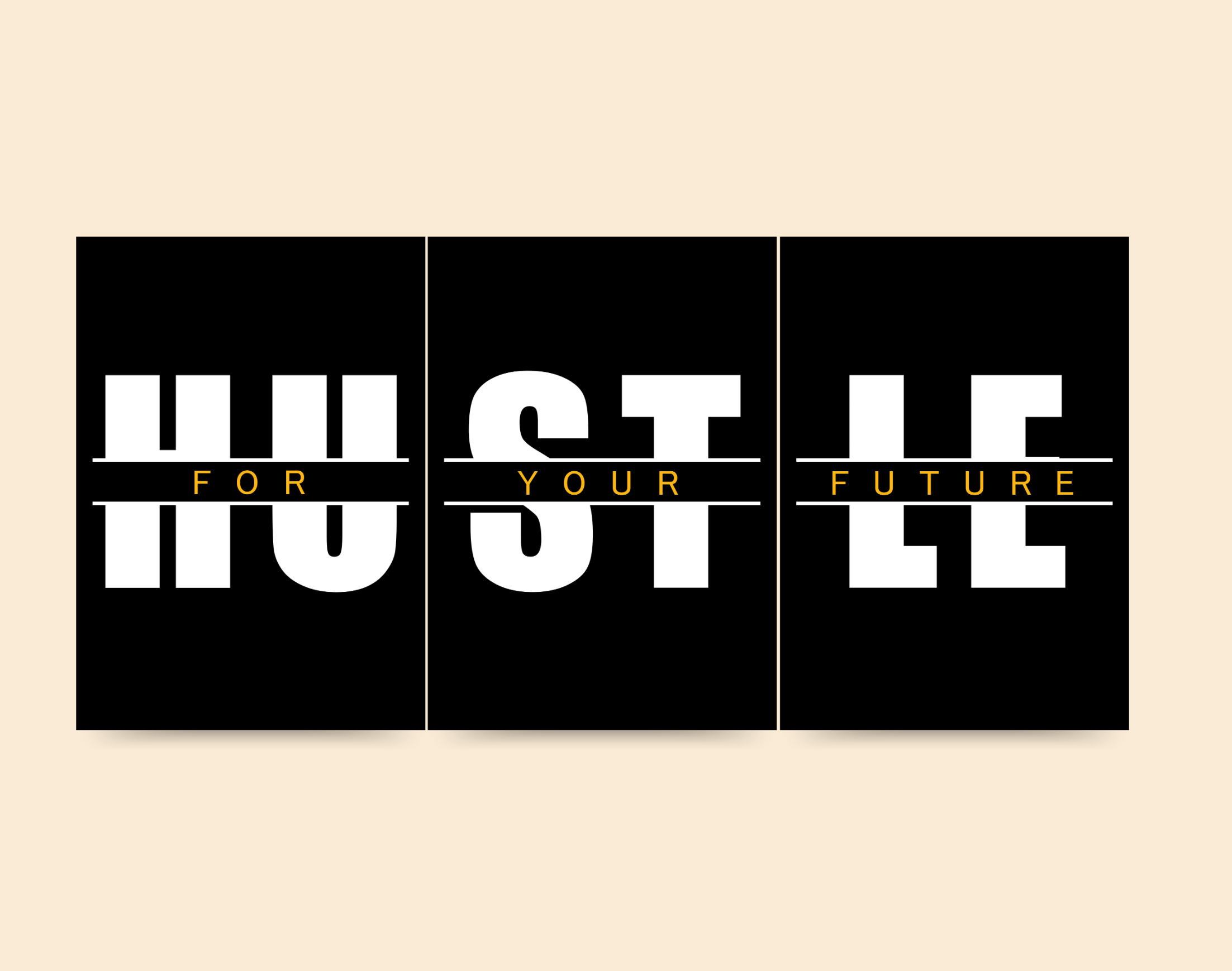 "HUSTLE For Your Future"- Shiny & Sturdy Metallic Poster Art That Pops & Sticks