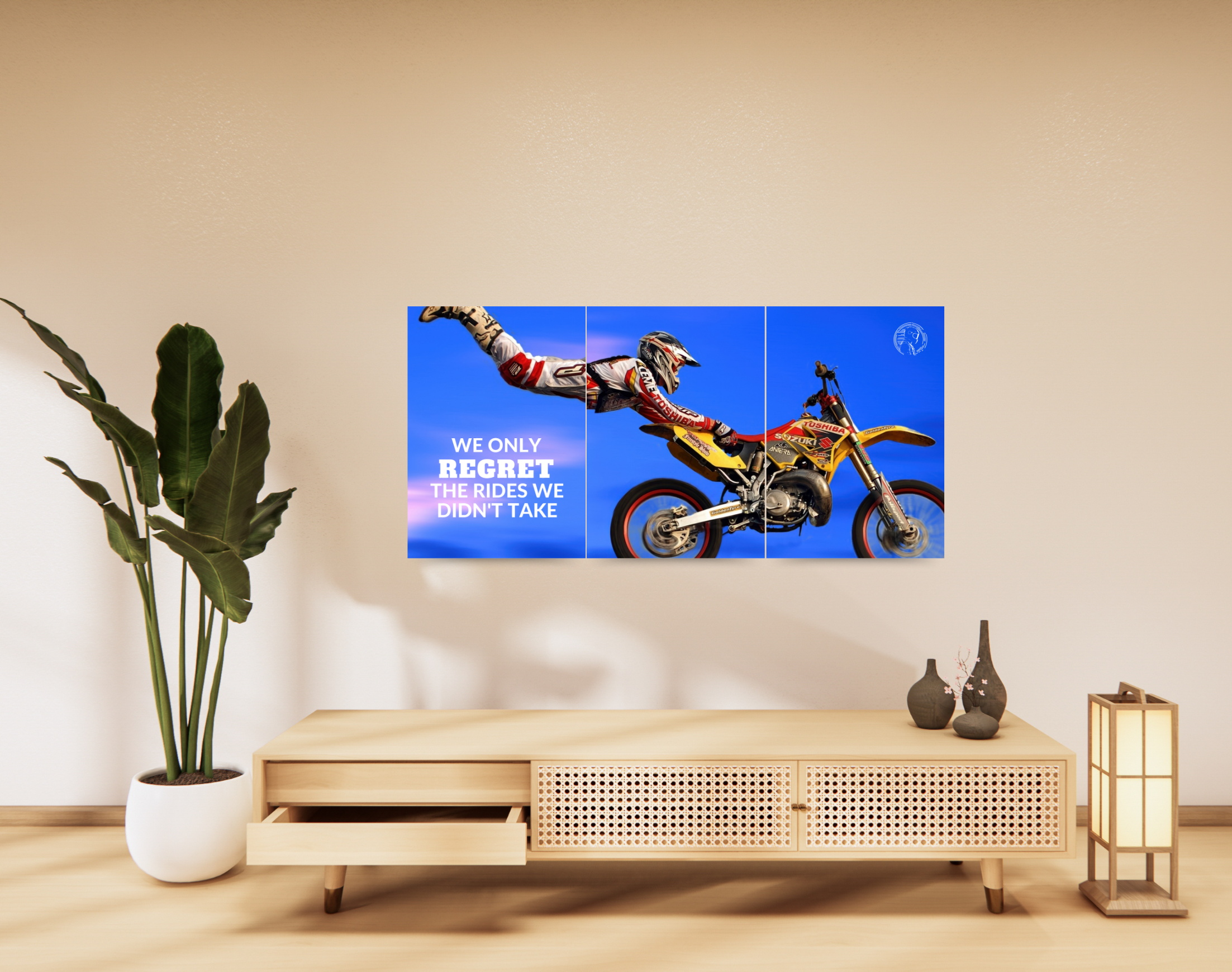 "DIRT BIKE STUNT"- Shiny & Sturdy Metallic Poster Art That Pops & Sticks