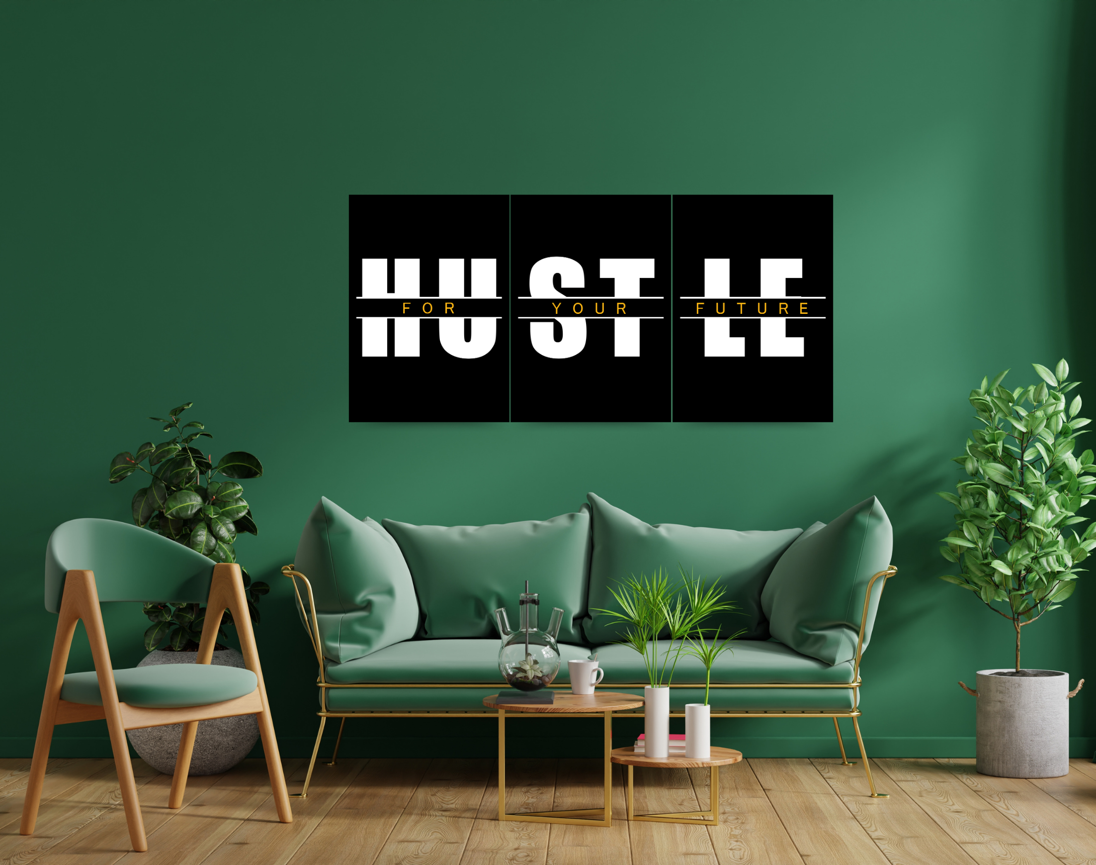 "HUSTLE For Your Future"- Shiny & Sturdy Metallic Poster Art That Pops & Sticks