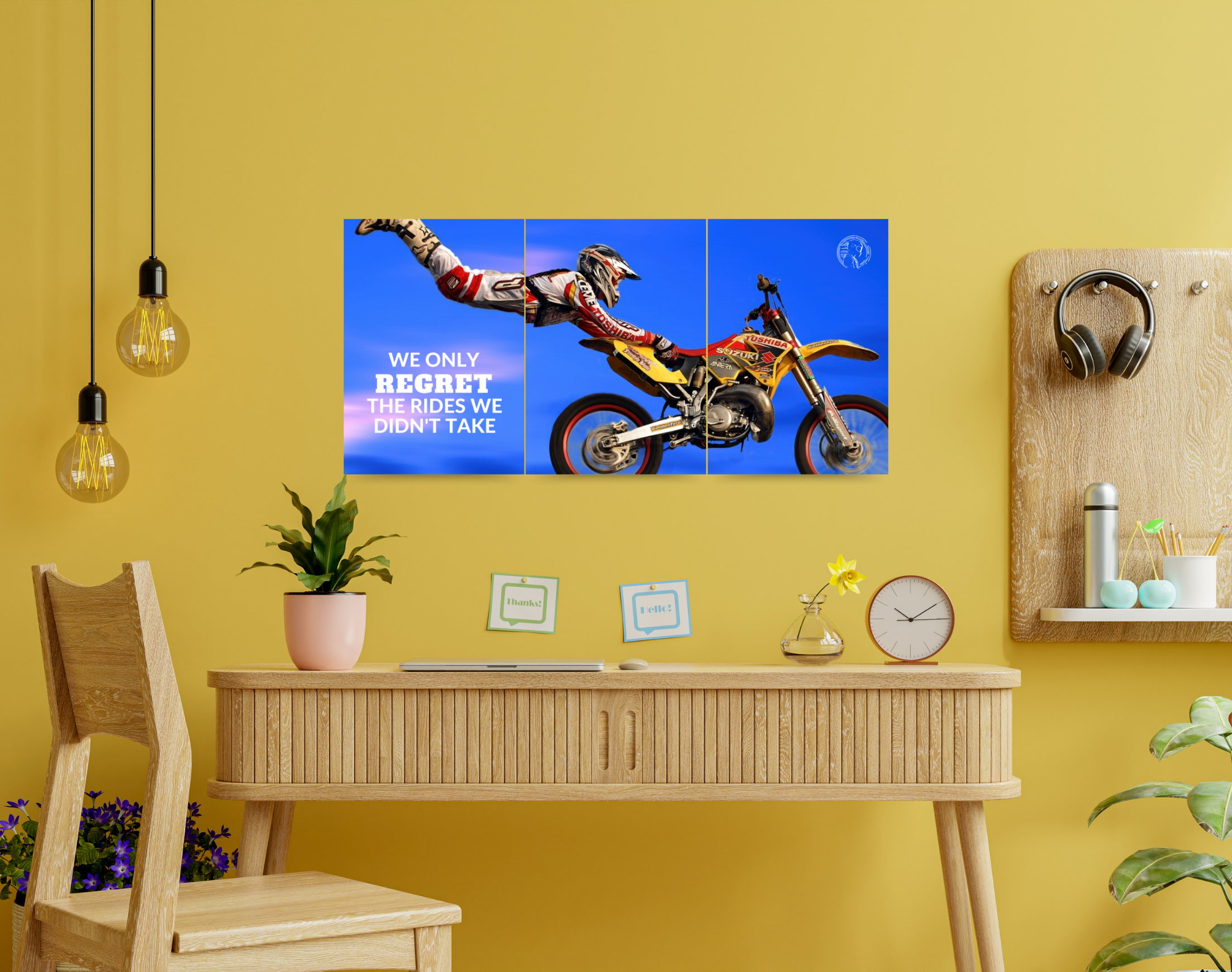 "DIRT BIKE STUNT"- Shiny & Sturdy Metallic Poster Art That Pops & Sticks