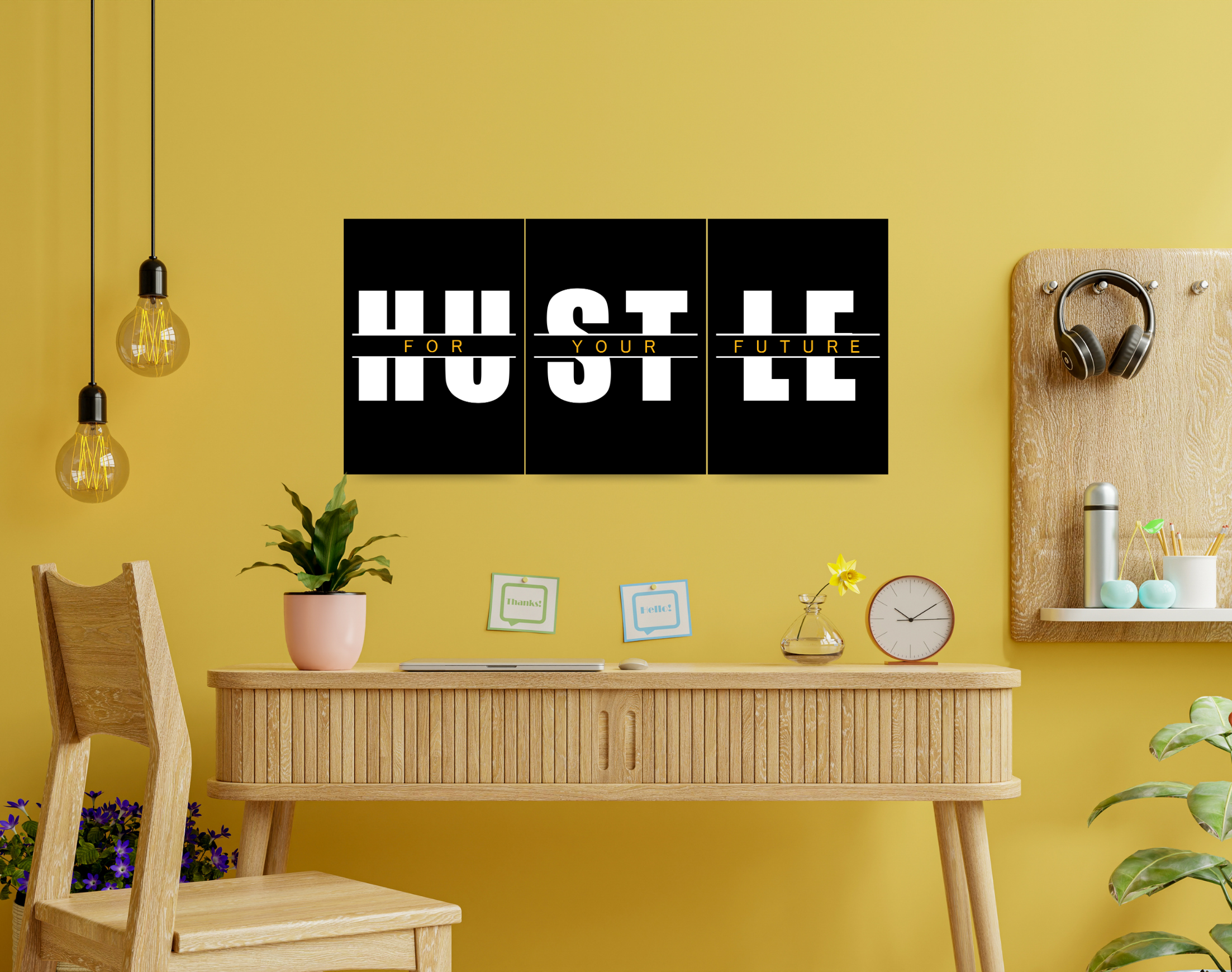 "HUSTLE For Your Future"- Shiny & Sturdy Metallic Poster Art That Pops & Sticks
