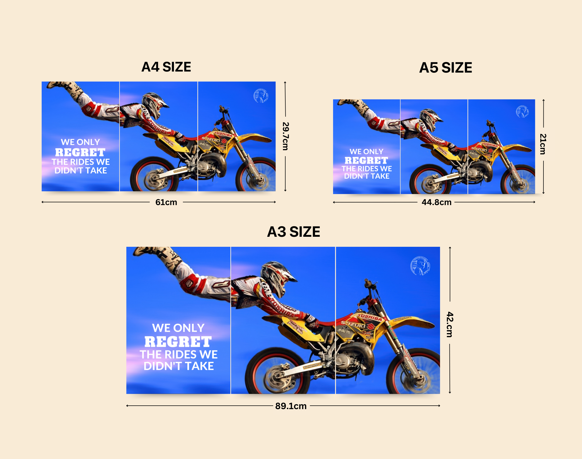 "DIRT BIKE STUNT"- Shiny & Sturdy Metallic Poster Art That Pops & Sticks