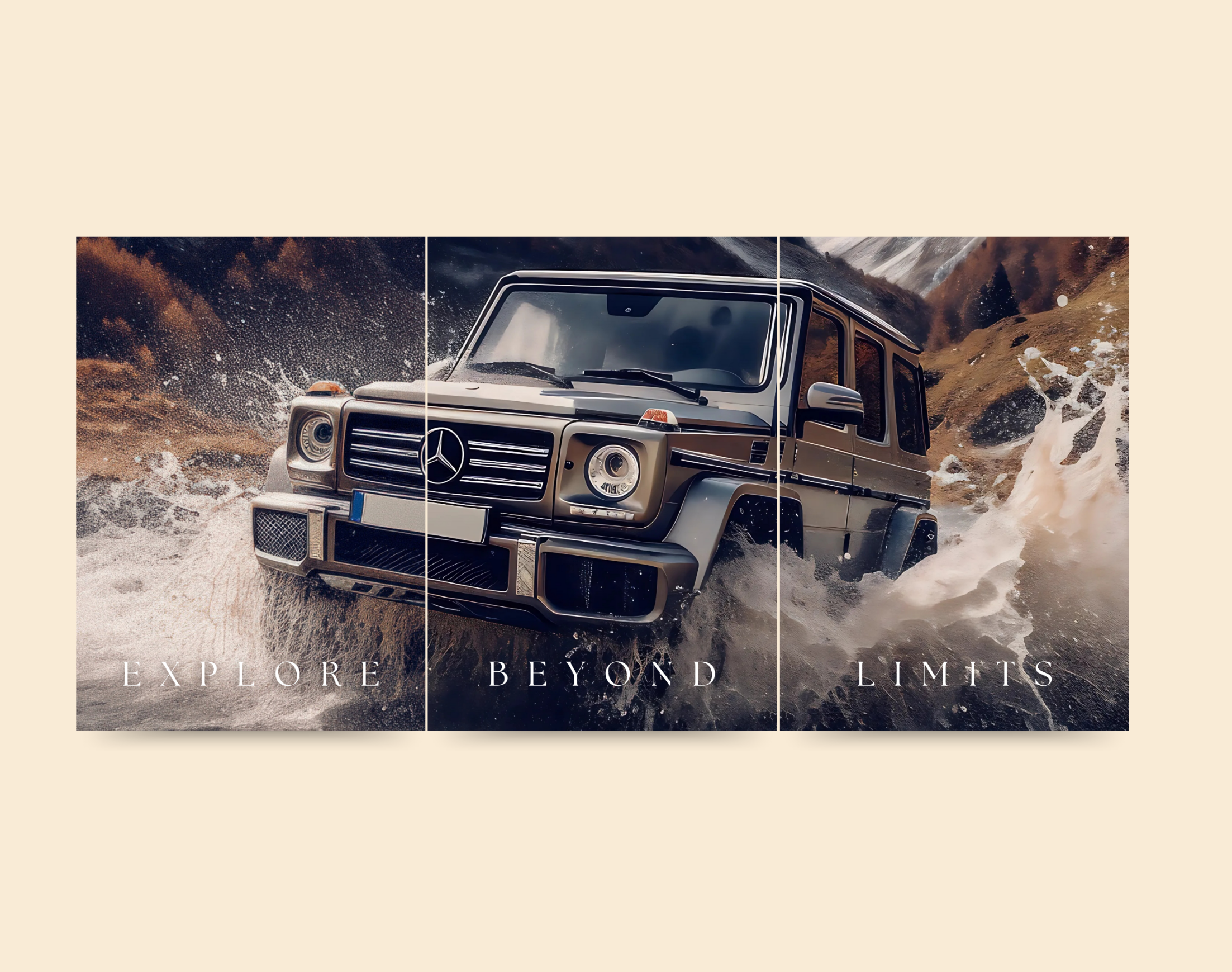 "EXPLORE BEYOND LIMITS: MERCEDES"- Shiny & Sturdy Metallic Poster Art That Pops & Sticks