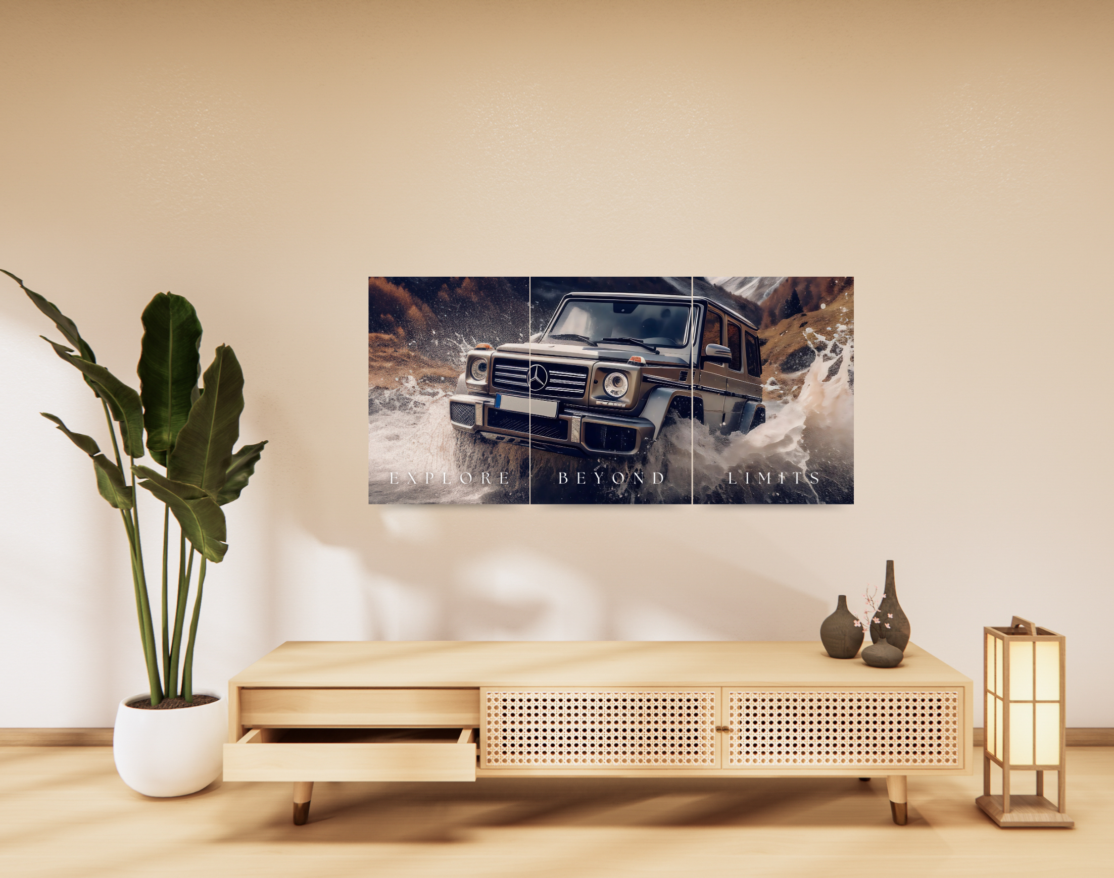 "EXPLORE BEYOND LIMITS: MERCEDES"- Shiny & Sturdy Metallic Poster Art That Pops & Sticks