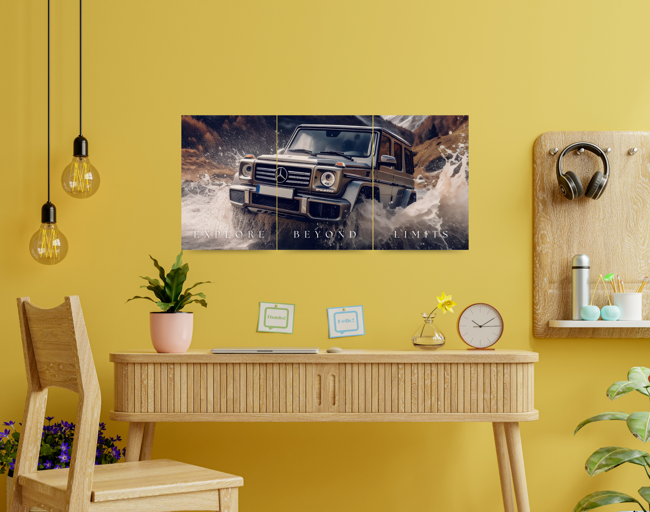"EXPLORE BEYOND LIMITS: MERCEDES"- Shiny & Sturdy Metallic Poster Art That Pops & Sticks