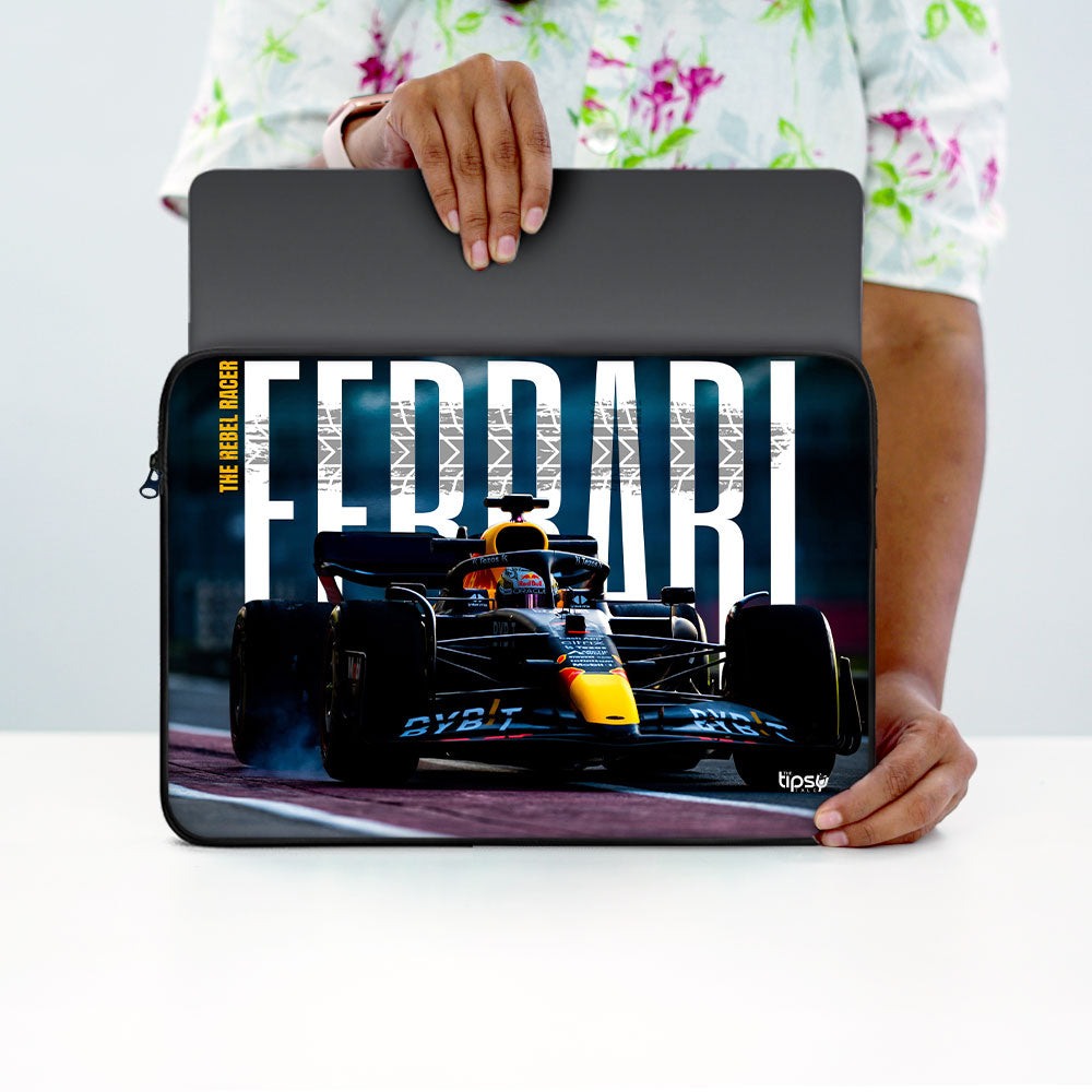 "THE REBEL RACER - FERRARI" Laptop Sleeves:Bold Modern Design for Every Size