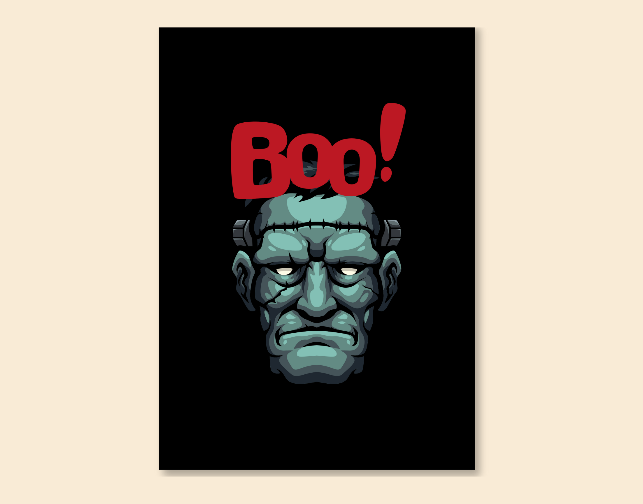"BOO SCARY"- Shiny & Sturdy Metallic Poster Art That Pops & Sticks (Literally!)
