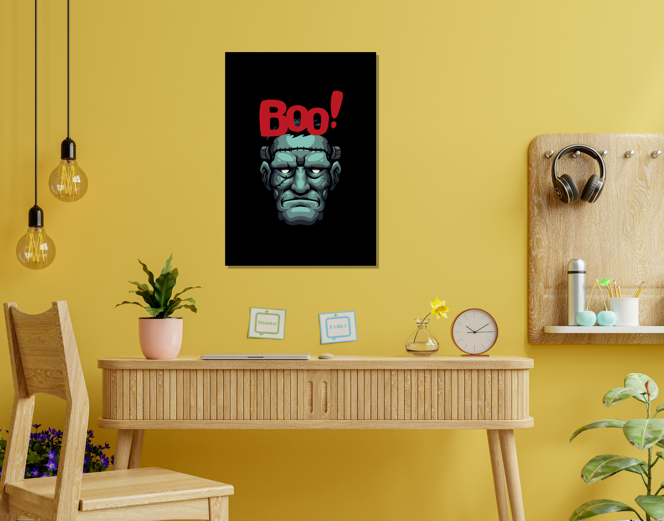 "BOO SCARY"- Shiny & Sturdy Metallic Poster Art That Pops & Sticks (Literally!)