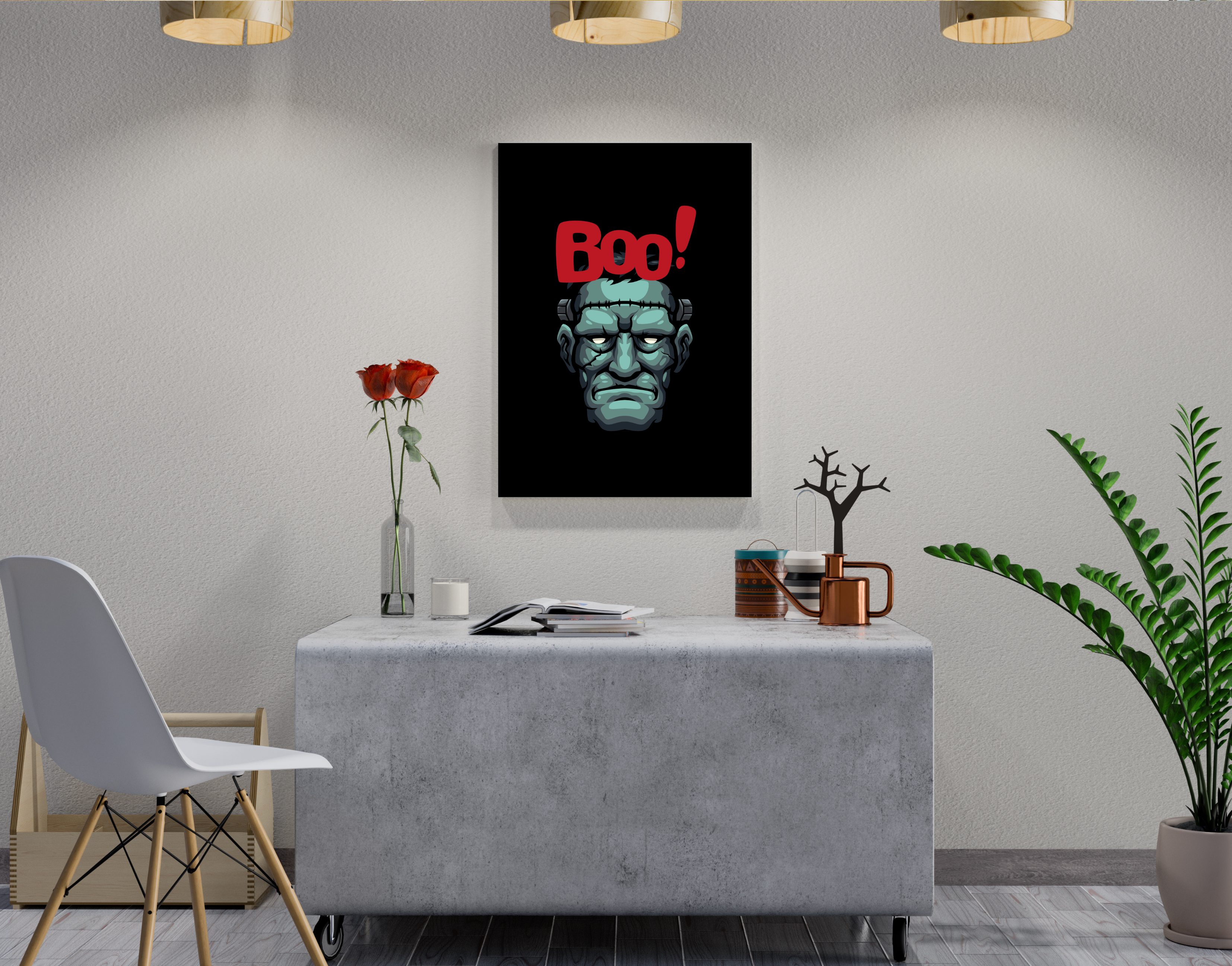 "BOO SCARY"- Shiny & Sturdy Metallic Poster Art That Pops & Sticks (Literally!)