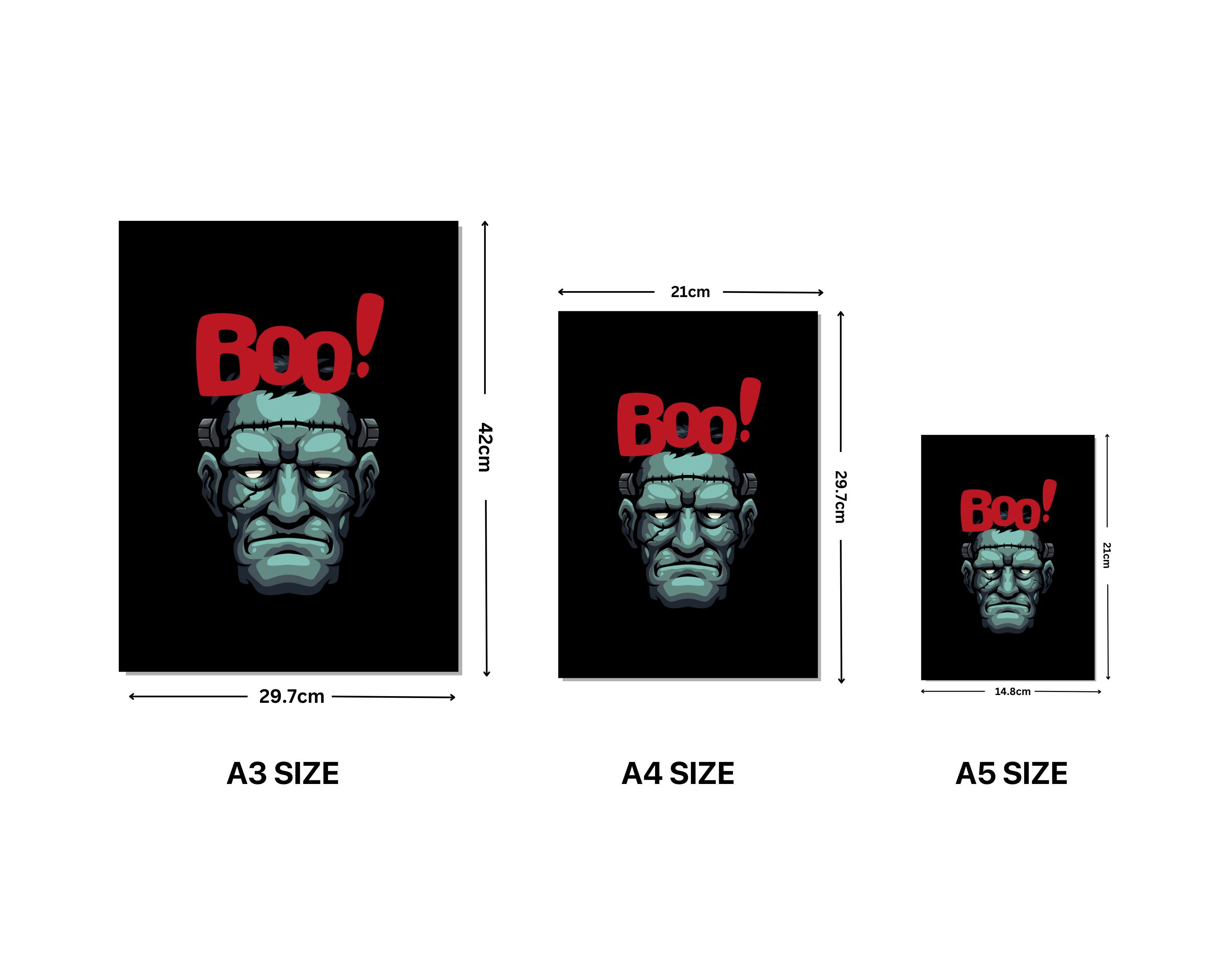 "BOO SCARY"- Shiny & Sturdy Metallic Poster Art That Pops & Sticks (Literally!)
