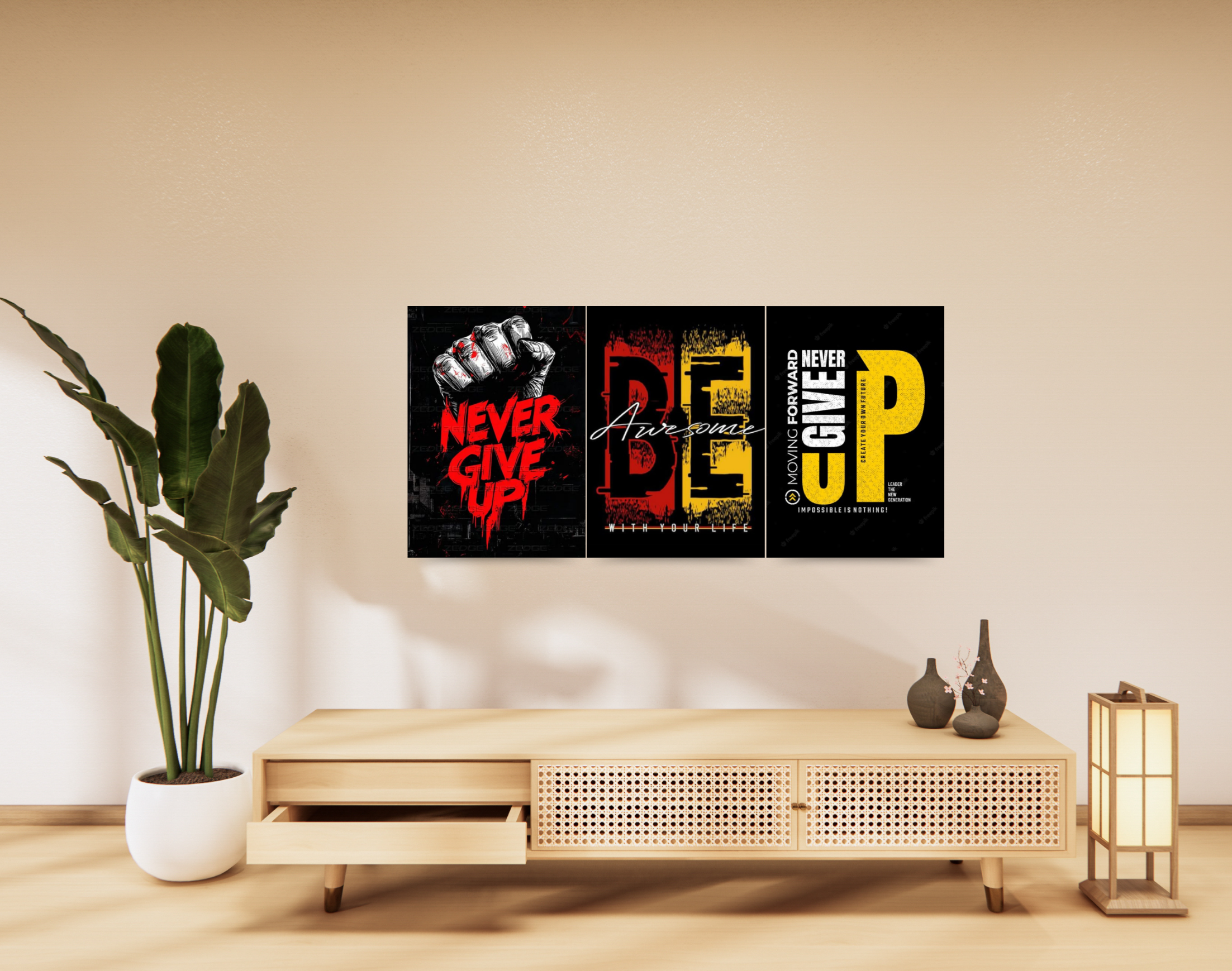 "SELF IMPROVEMENT QUOTES: STRENGTH VERSION"- Shiny & Sturdy Metallic Poster Art That Pops & Sticks