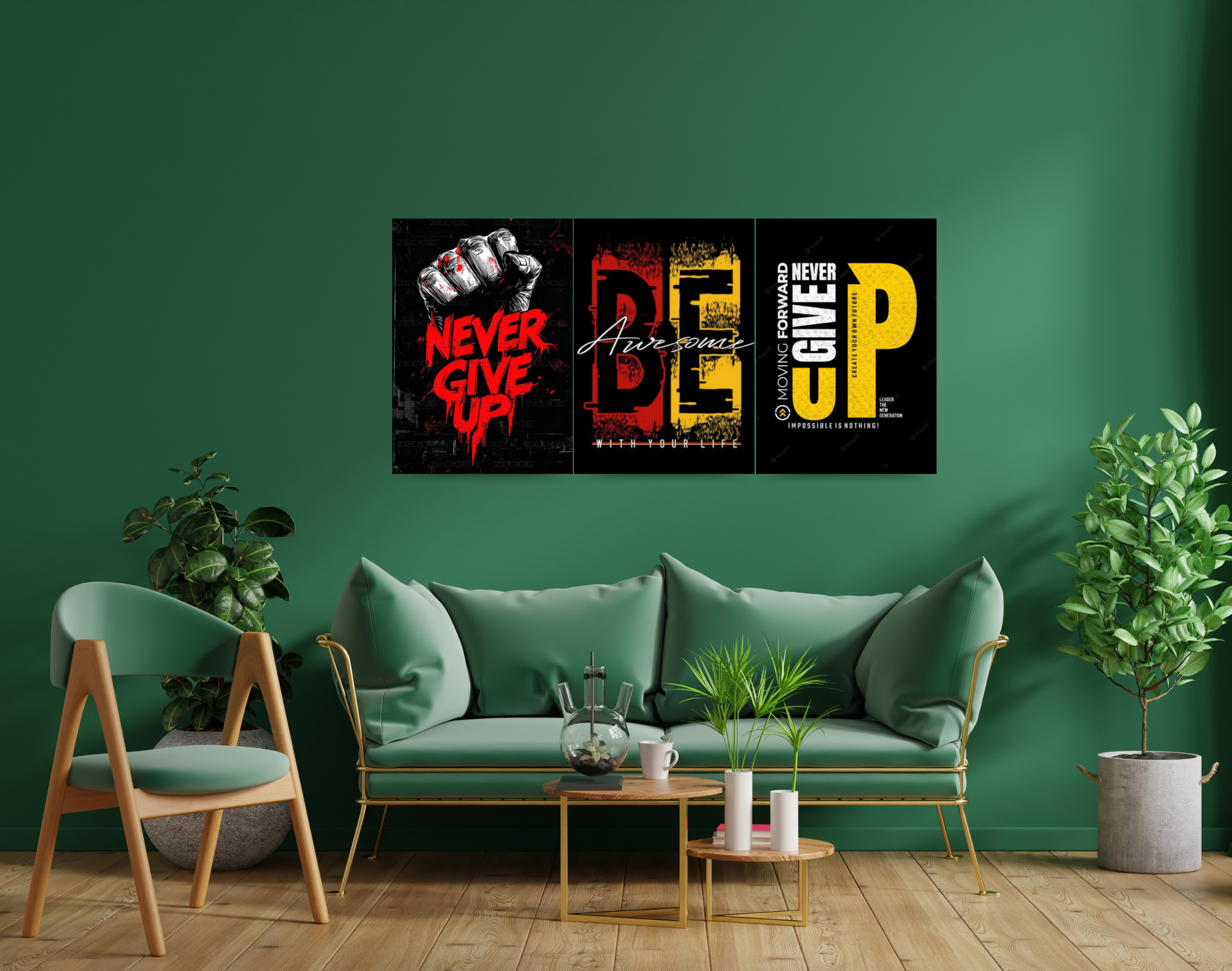 "SELF IMPROVEMENT QUOTES: STRENGTH VERSION"- Shiny & Sturdy Metallic Poster Art That Pops & Sticks