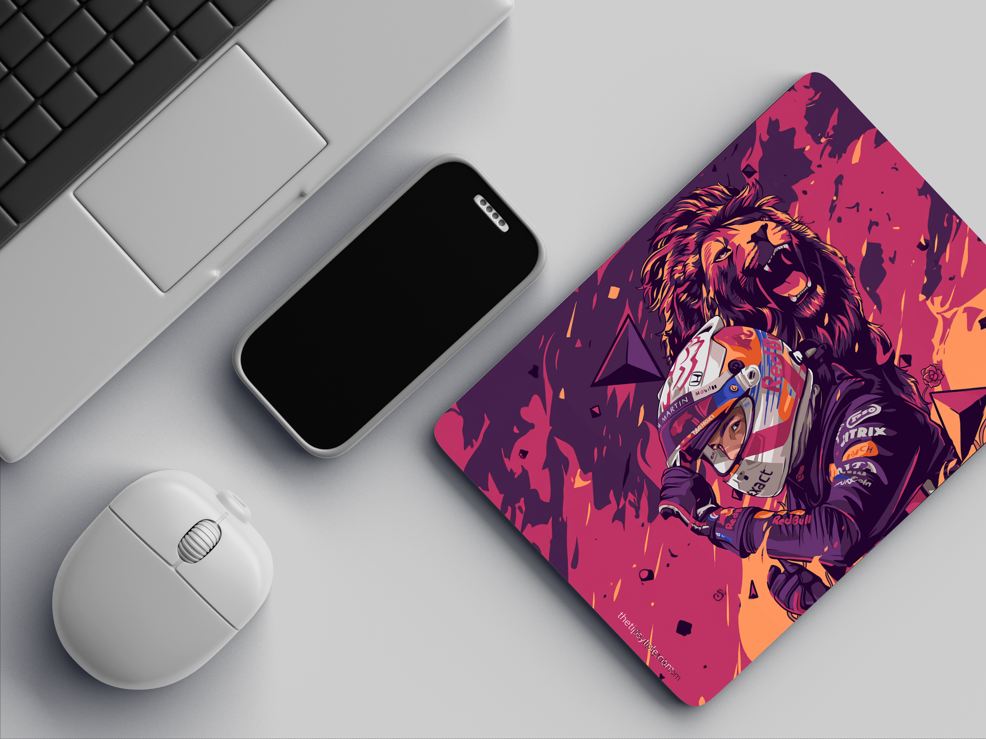 "MAX VERSTAPPEN ILLUSTRATED EDITION "" Mousepad Enhance Your Workspace with Style