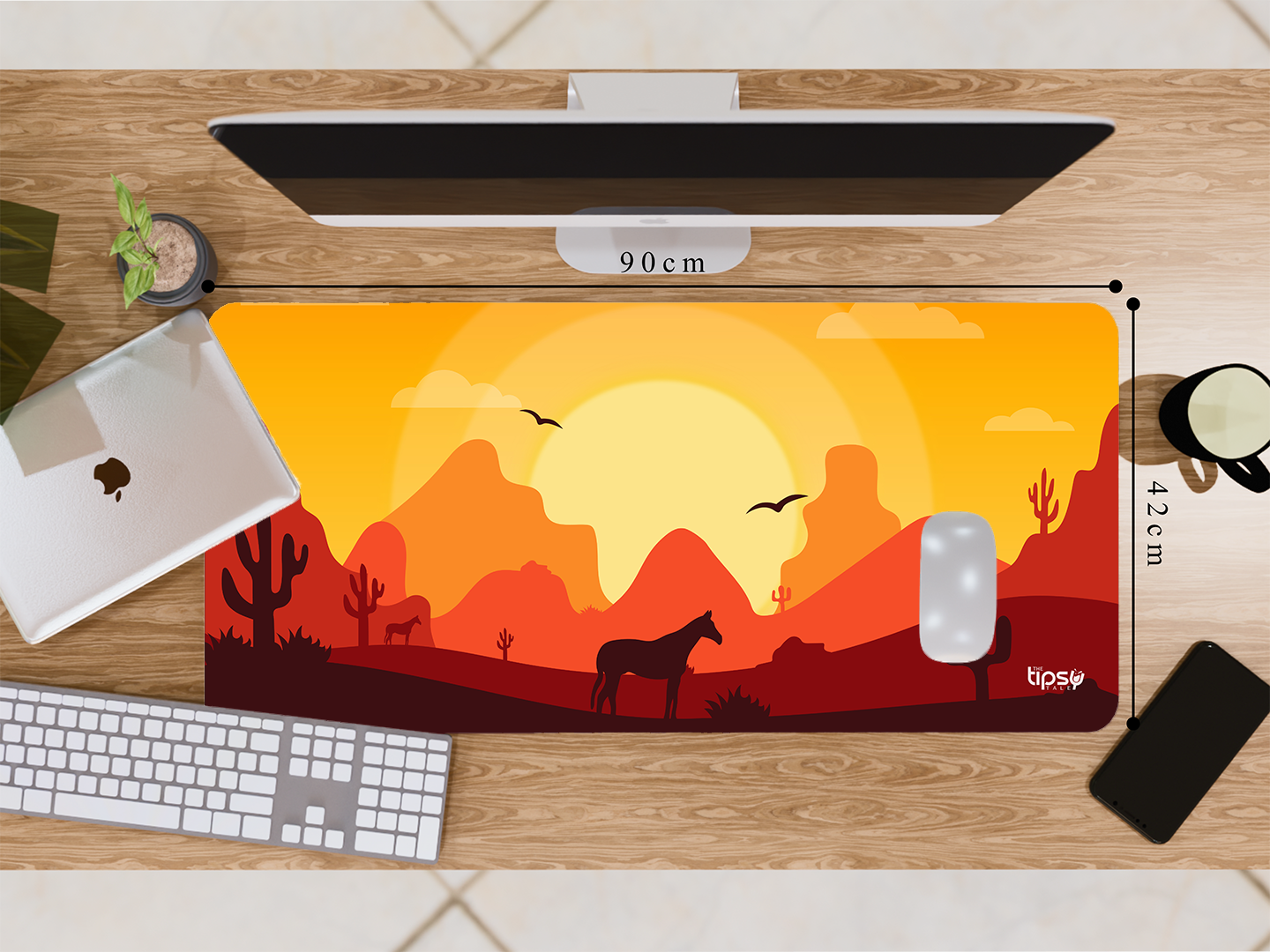 "HORSE IN THE DESERT" Gaming Mousepad Elevate Your Gaming Experience