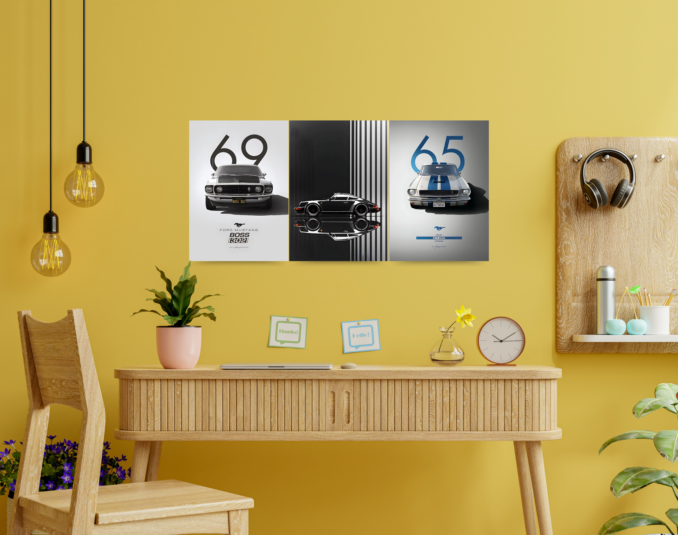 "FORD MUSTANG SERIES"- Shiny & Sturdy Metallic Poster Art That Pops & Sticks