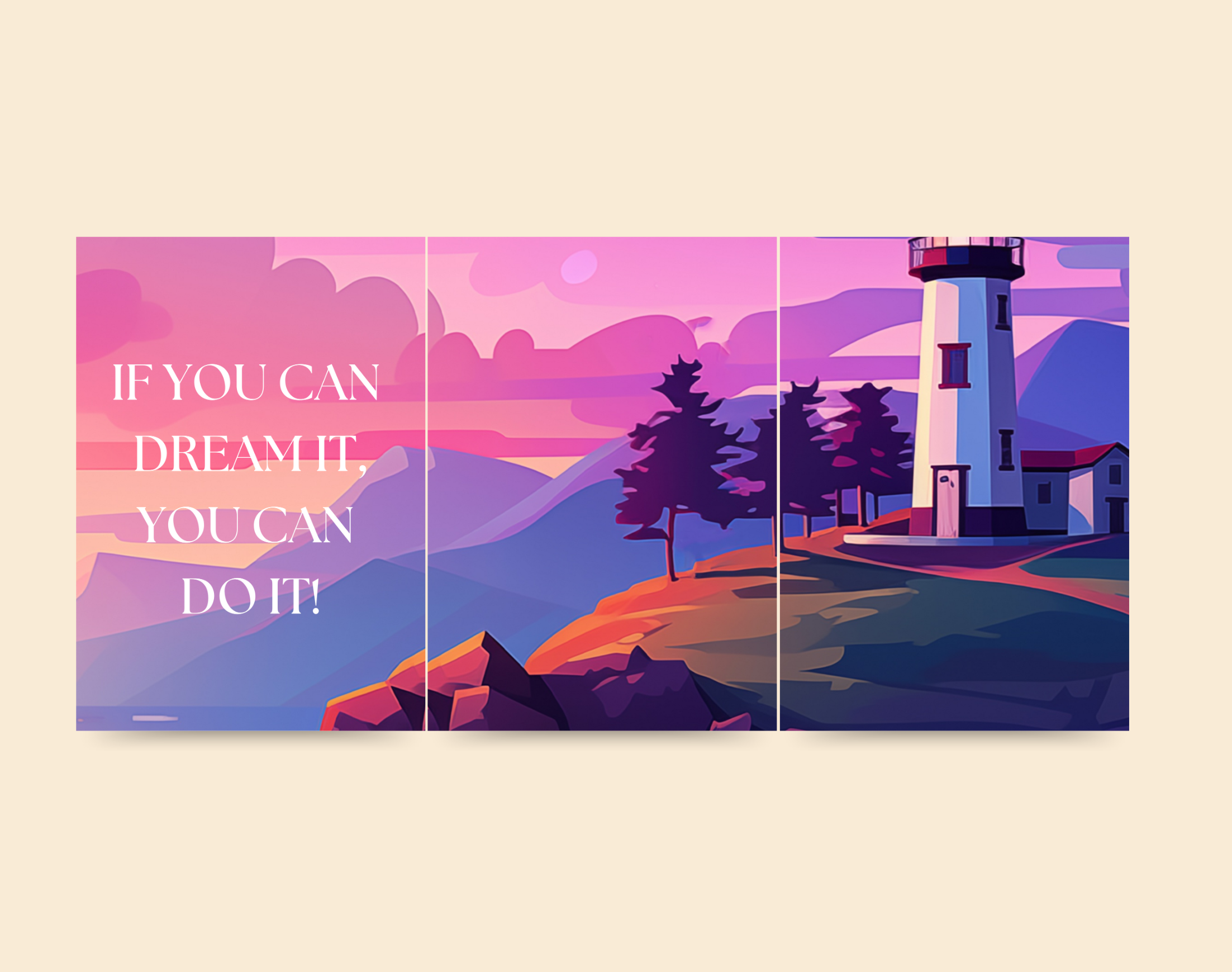 "LIGHT HOUSE SCENERY"- Shiny & Sturdy Metallic Poster Art That Pops & Sticks