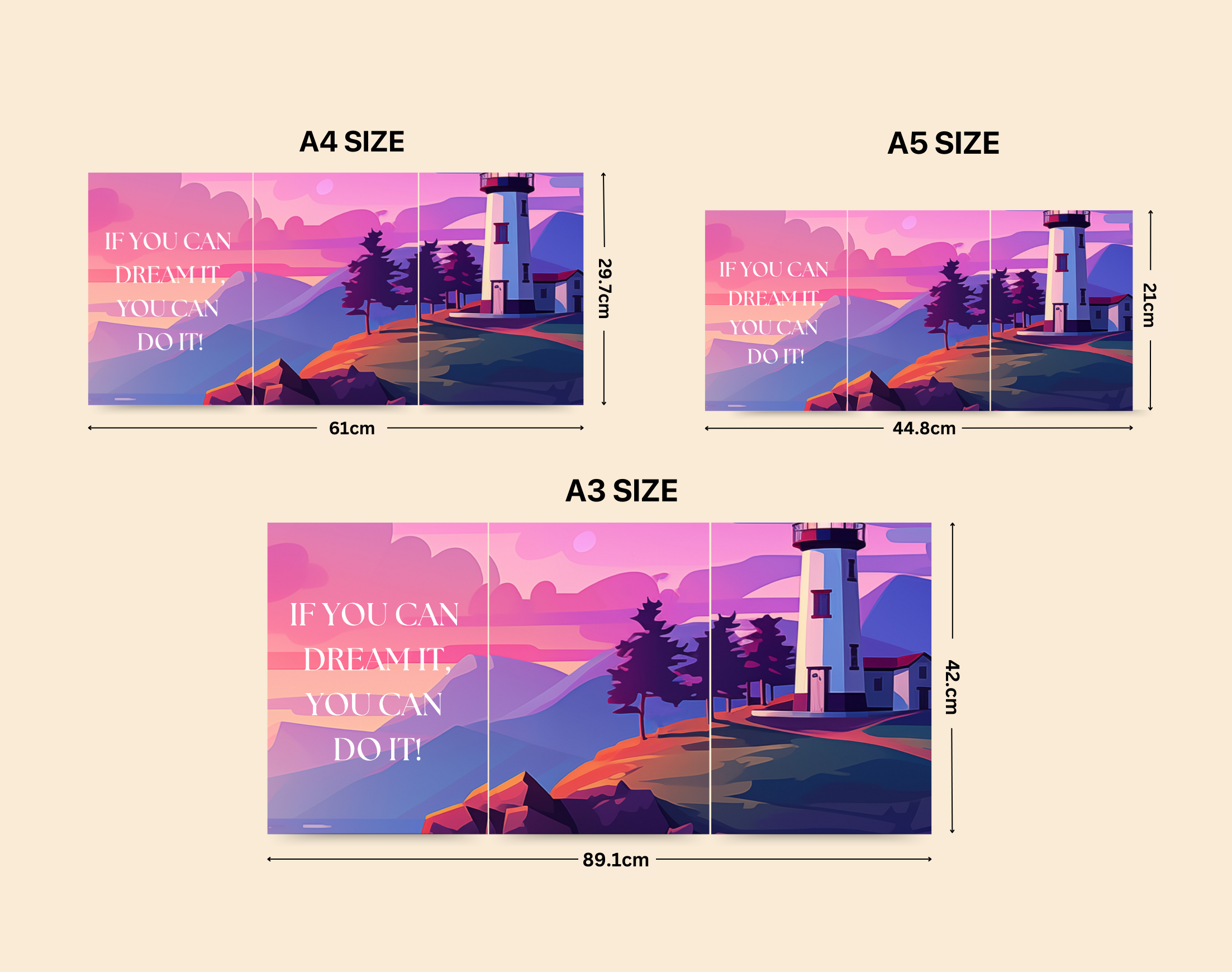 "LIGHT HOUSE SCENERY"- Shiny & Sturdy Metallic Poster Art That Pops & Sticks