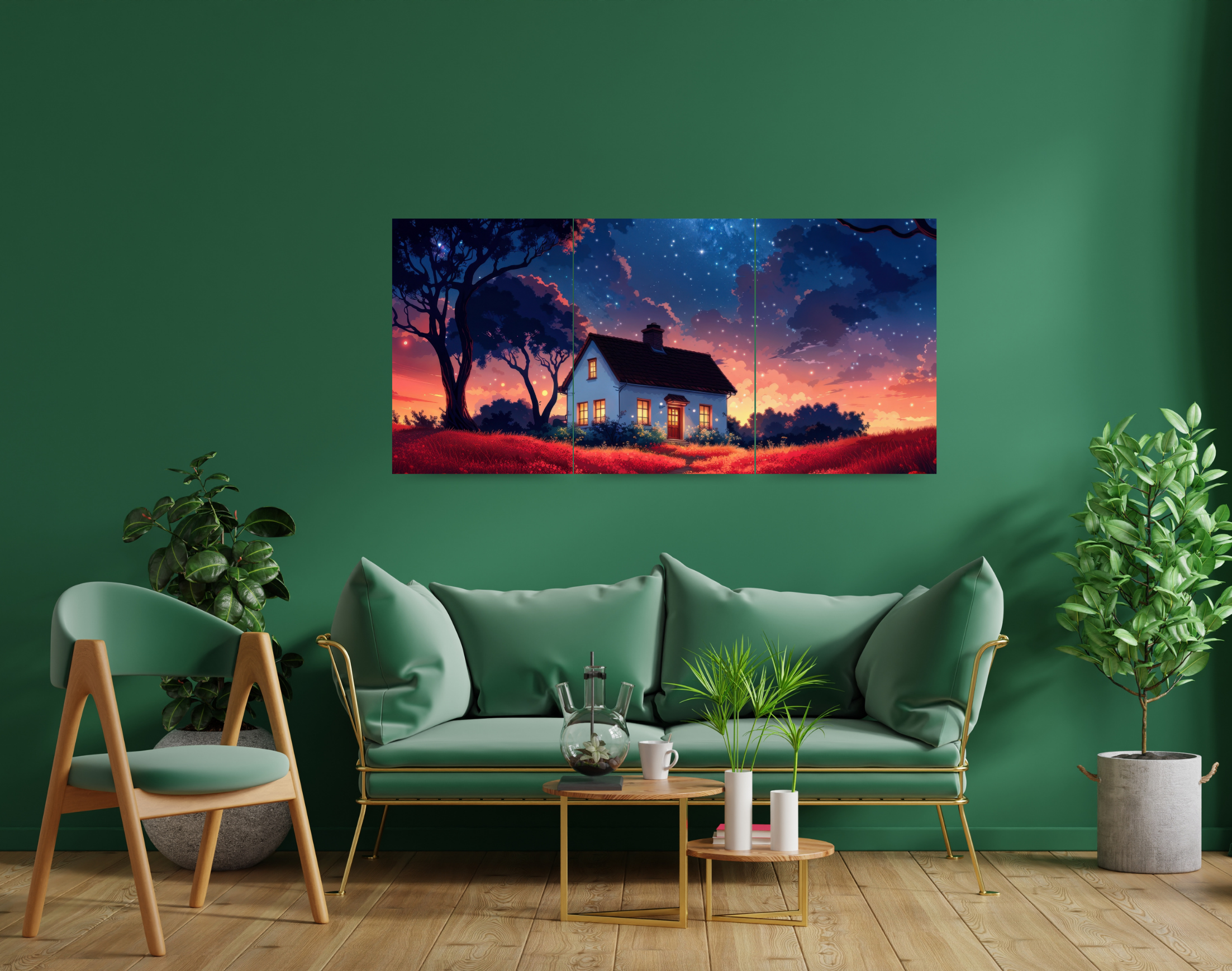 "BEAUTY OF HOME IN DUSK"- Shiny & Sturdy Metallic Poster Art That Pops & Sticks