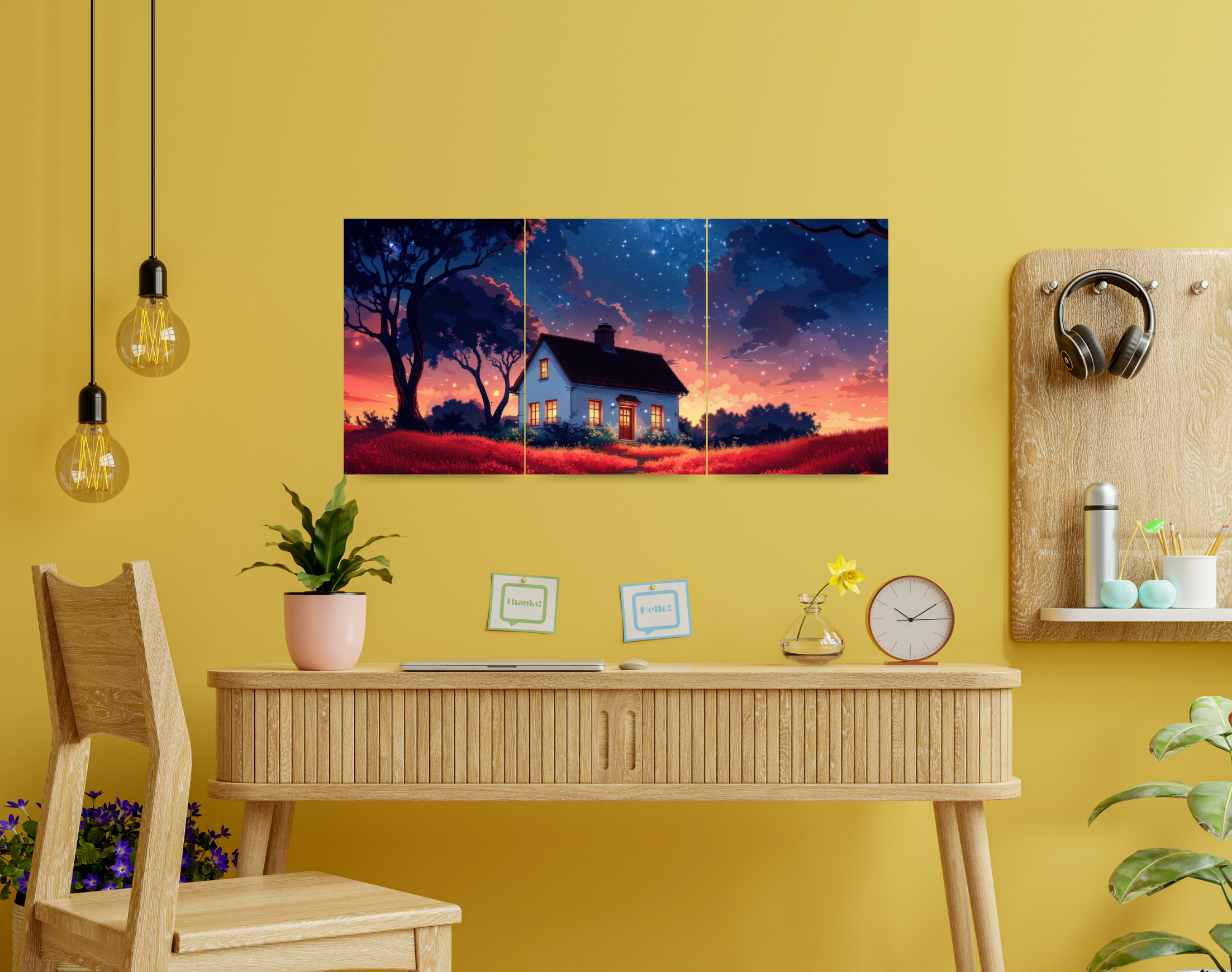 "BEAUTY OF HOME IN DUSK"- Shiny & Sturdy Metallic Poster Art That Pops & Sticks