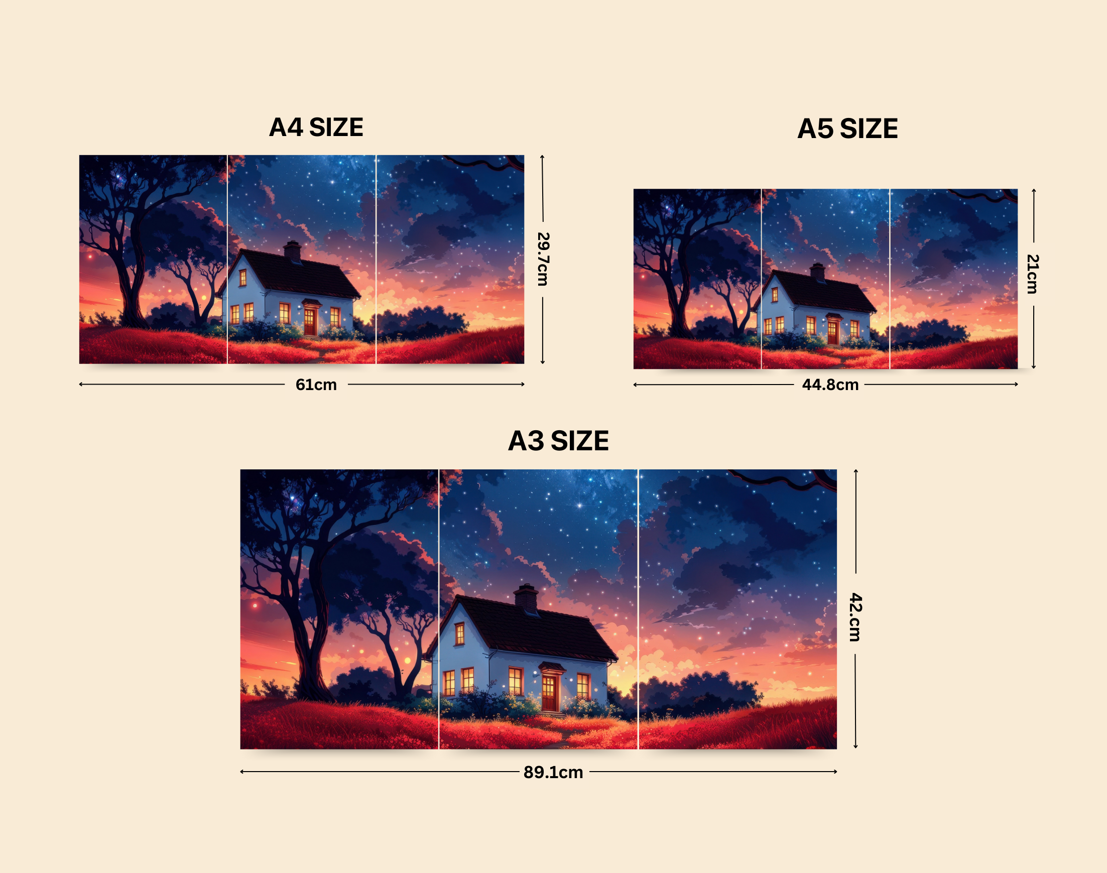 "BEAUTY OF HOME IN DUSK"- Shiny & Sturdy Metallic Poster Art That Pops & Sticks