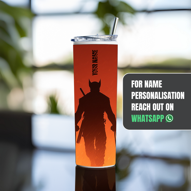 "WOLVERINE IN HIS PRIME" Tumbler with Metal Straw