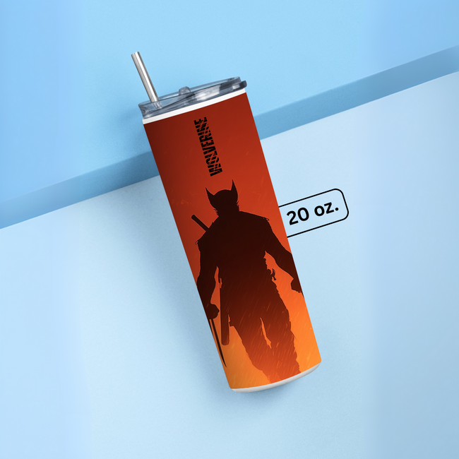 "WOLVERINE IN HIS PRIME" Tumbler with Metal Straw