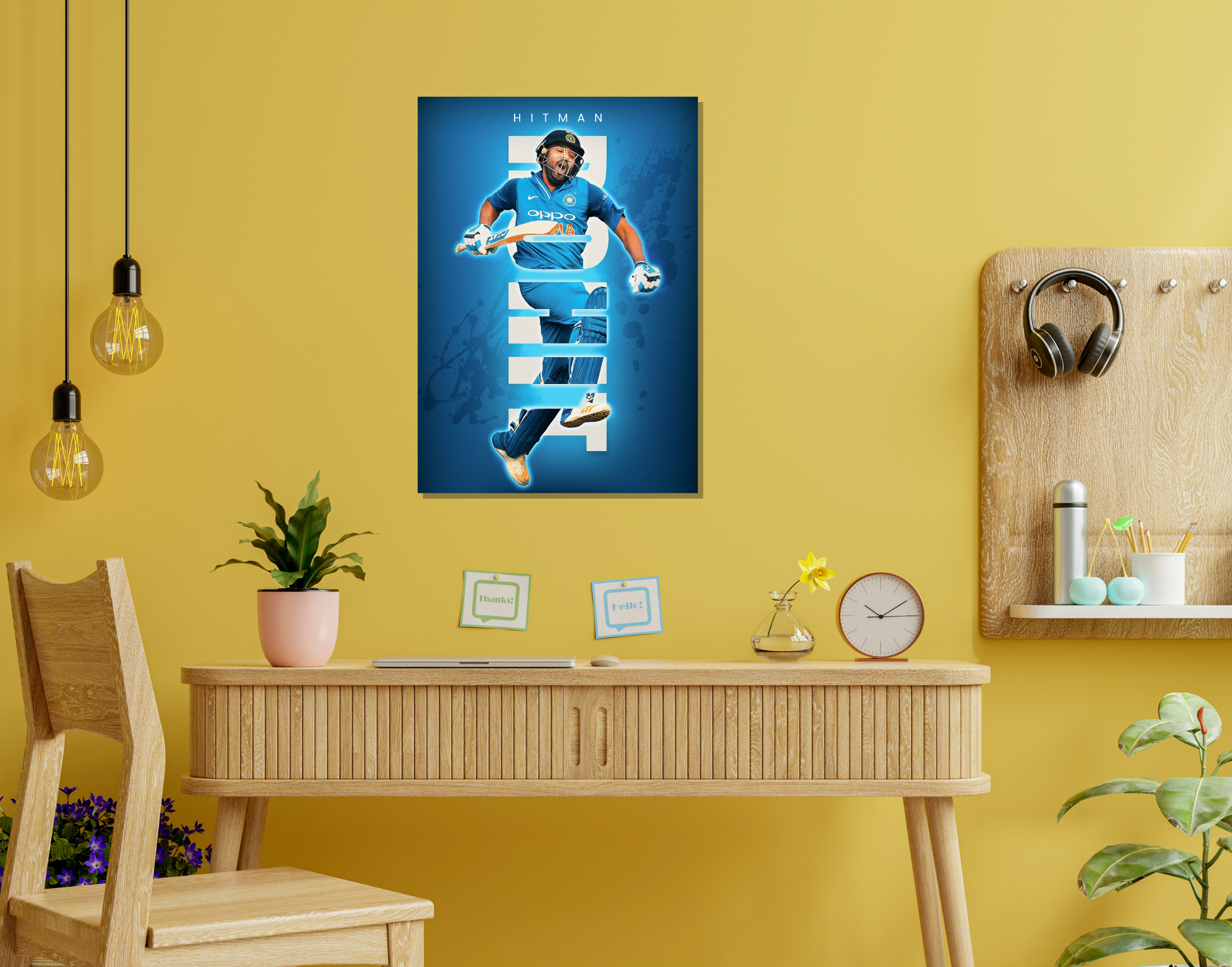 "Rohit Sharma"- Shiny & Sturdy Metallic Poster Art That Pops & Sticks