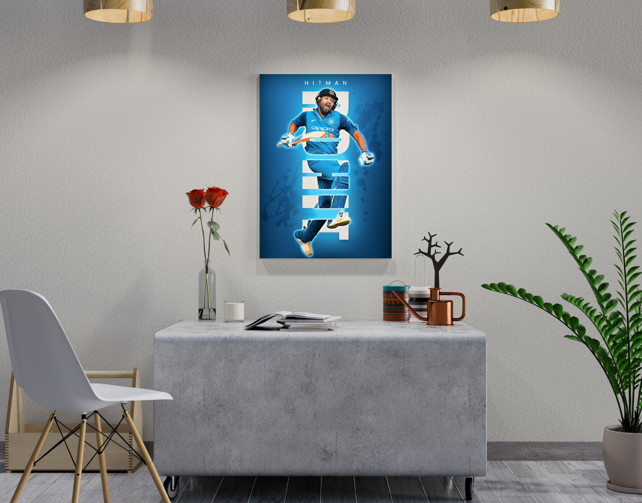 "Rohit Sharma"- Shiny & Sturdy Metallic Poster Art That Pops & Sticks