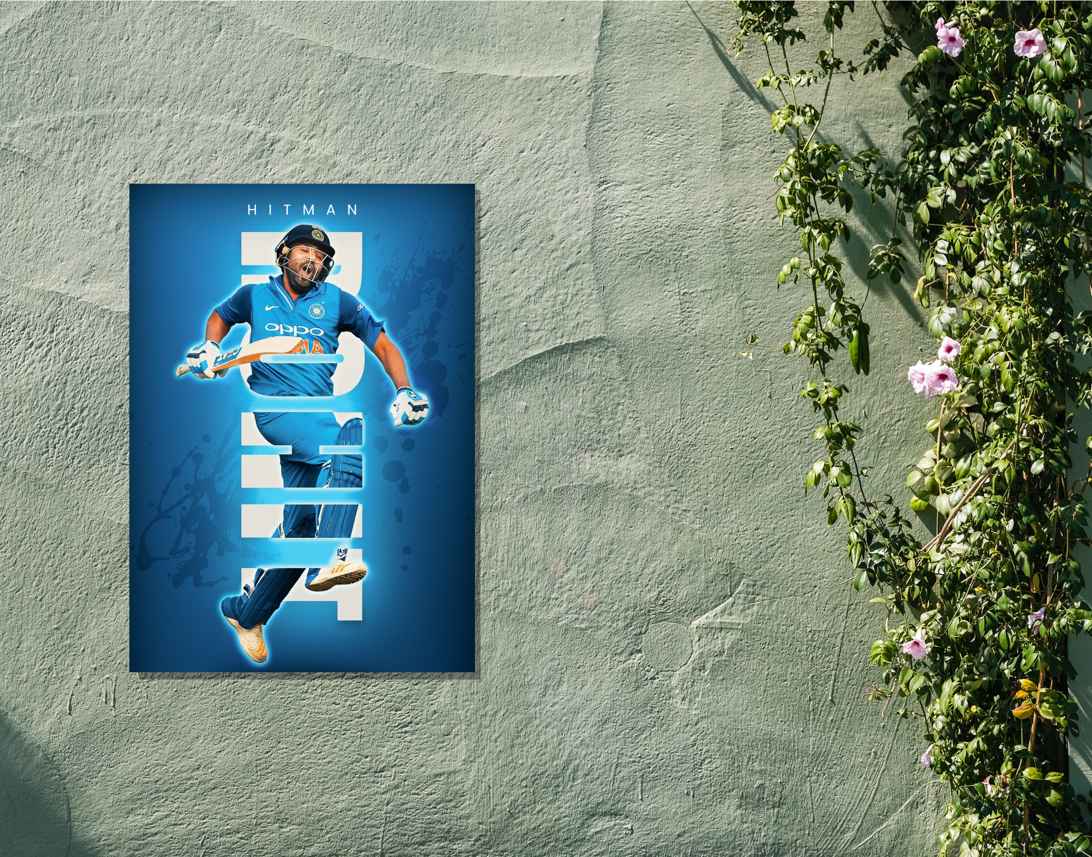 "Rohit Sharma"- Shiny & Sturdy Metallic Poster Art That Pops & Sticks