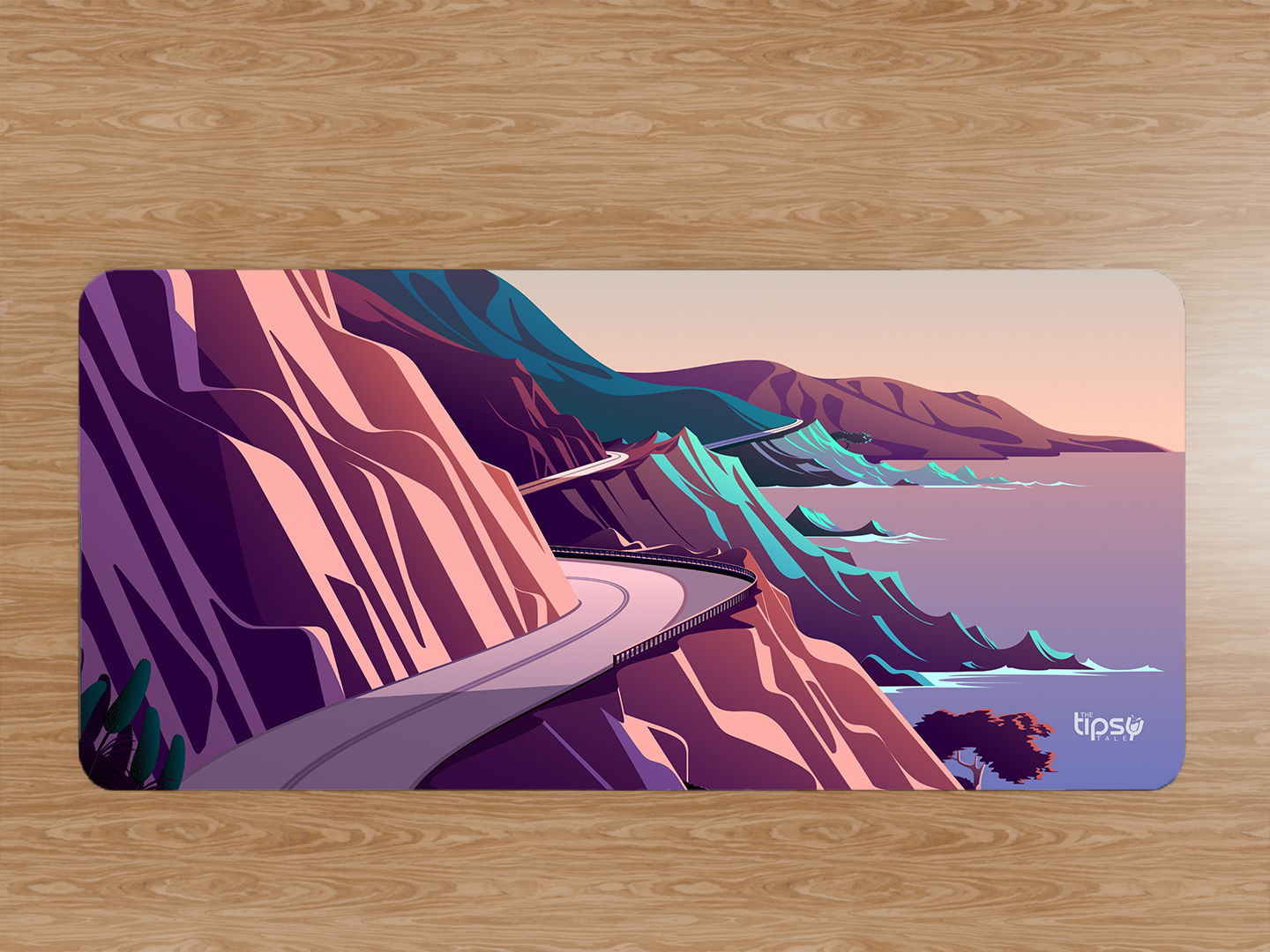 "Scenic Road Illustration" Gaming Mousepad Elevate Your Gaming Experience