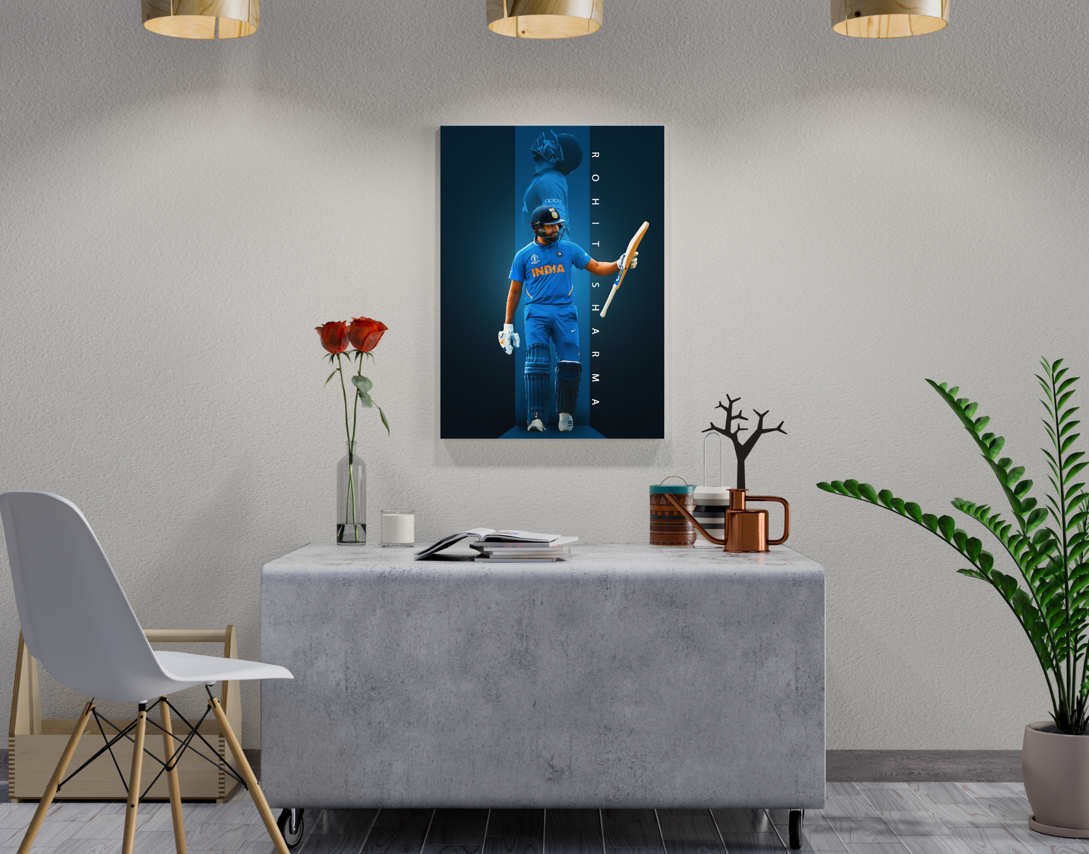 "Rohit Sharma- Hitman"- Shiny & Sturdy Metallic Poster Art That Pops & Sticks