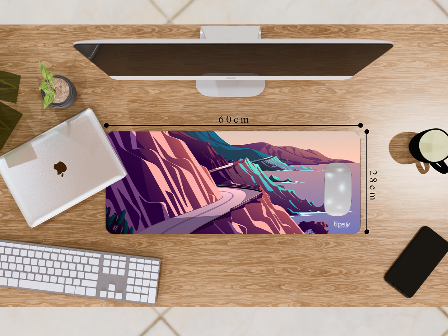 "Scenic Road Illustration" Gaming Mousepad Elevate Your Gaming Experience