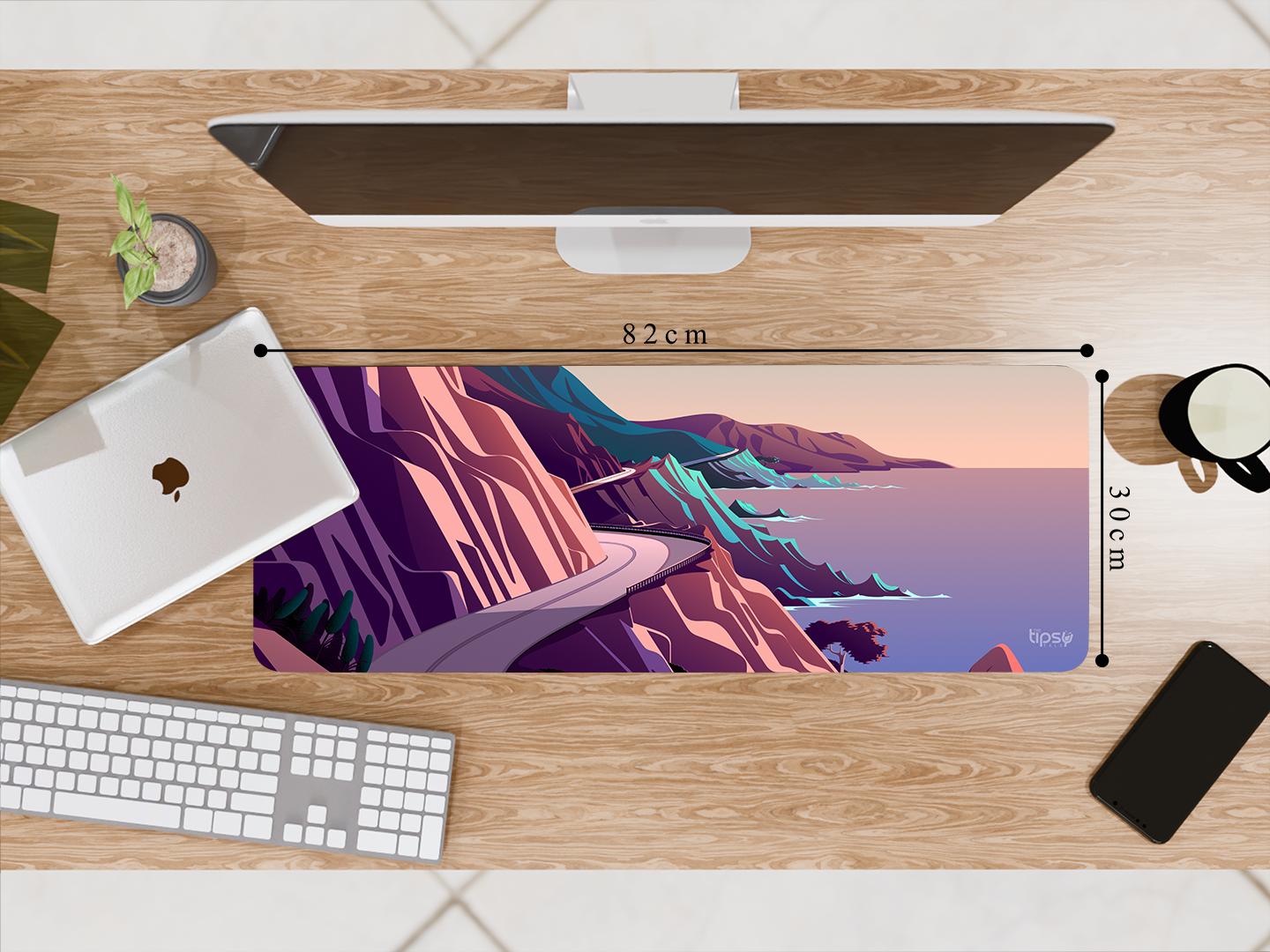 "Scenic Road Illustration" Gaming Mousepad- Elevate Your Gaming Experience