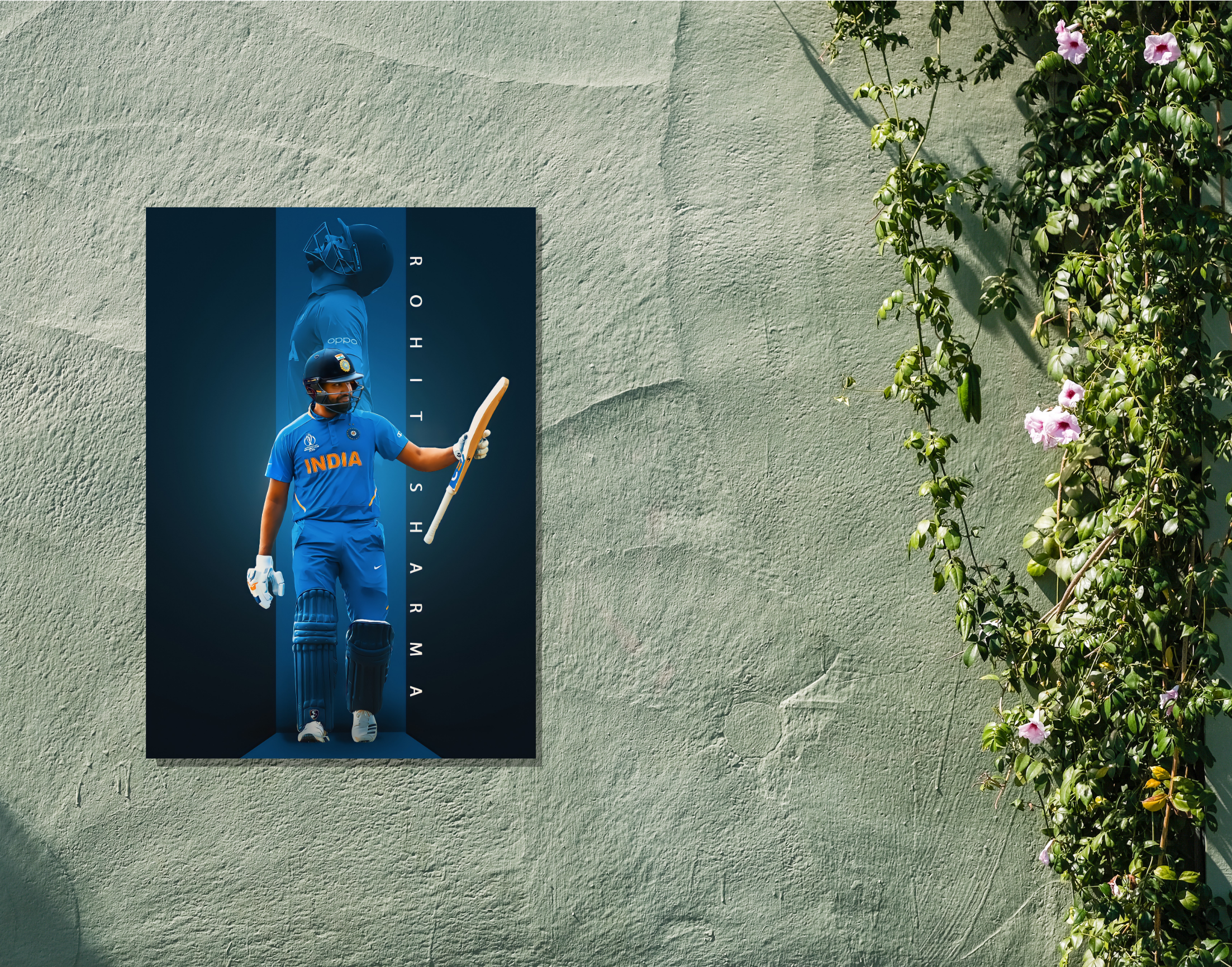 "Rohit Sharma- Hitman"- Shiny & Sturdy Metallic Poster Art That Pops & Sticks